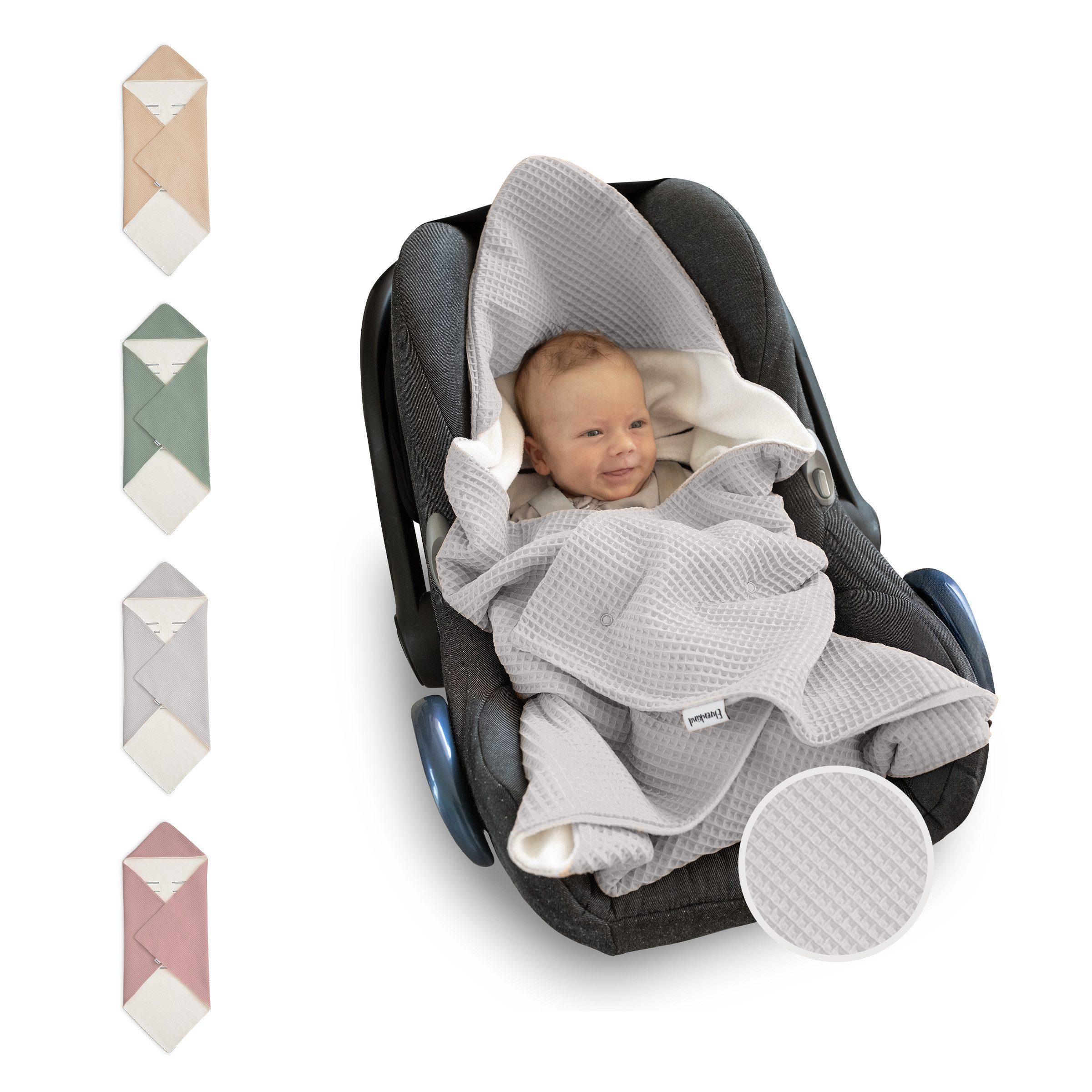 Einschlagdecke Babyschale, Babydecke für Kindersitz oder