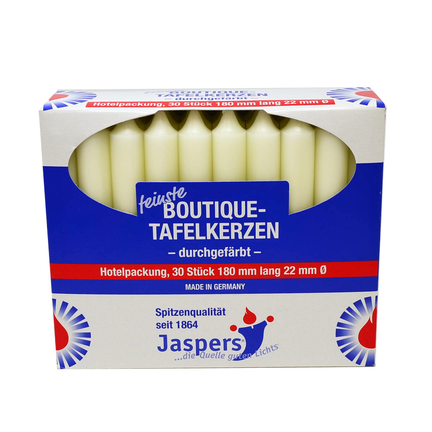 Jaspers Kerzen Tafelkerze Boutique-Kerzen Hotelpackung elfenbein