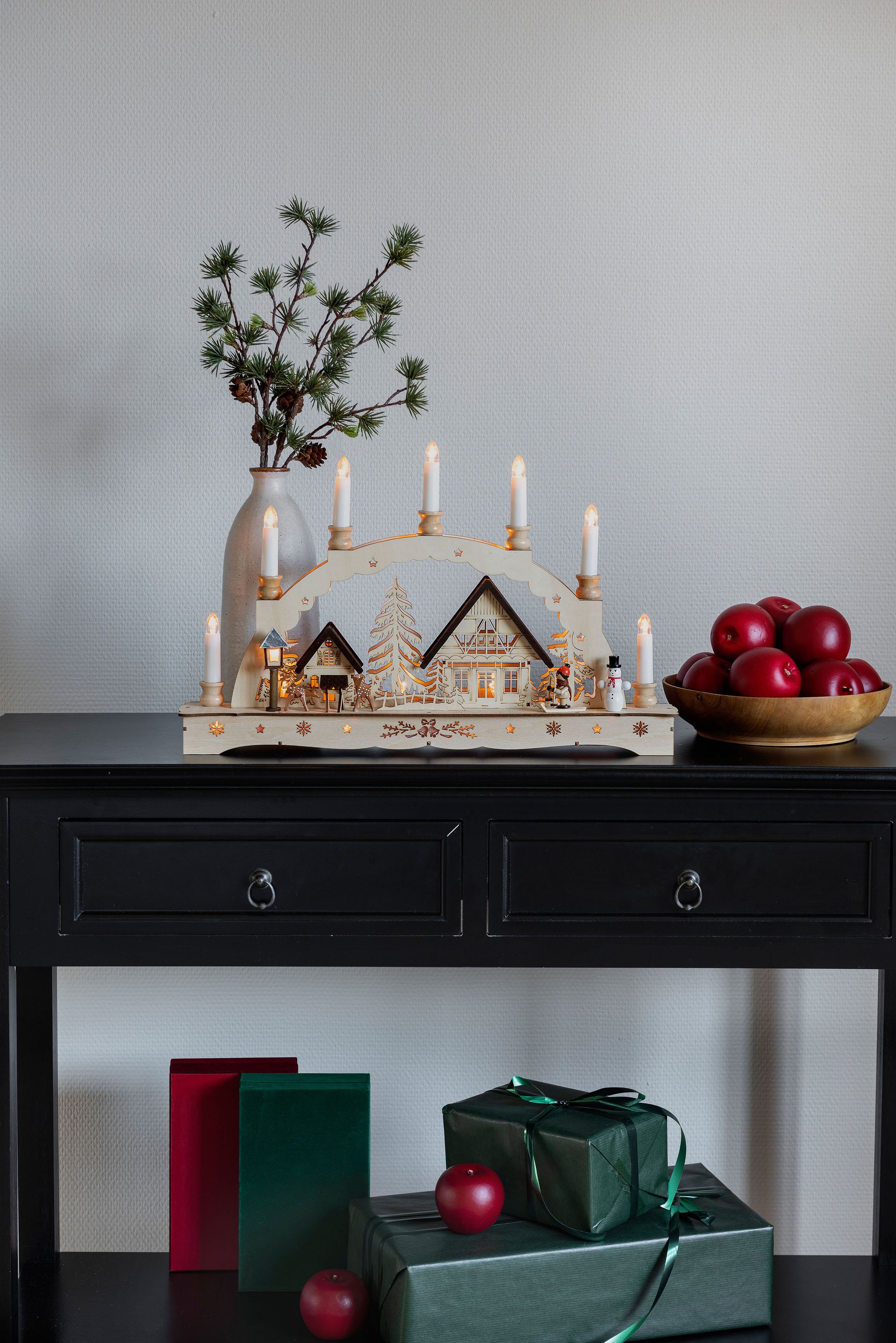 KONSTSMIDE LED Schwibbogen Weihnachtsdeko (1-tlg), Holzsilhouette