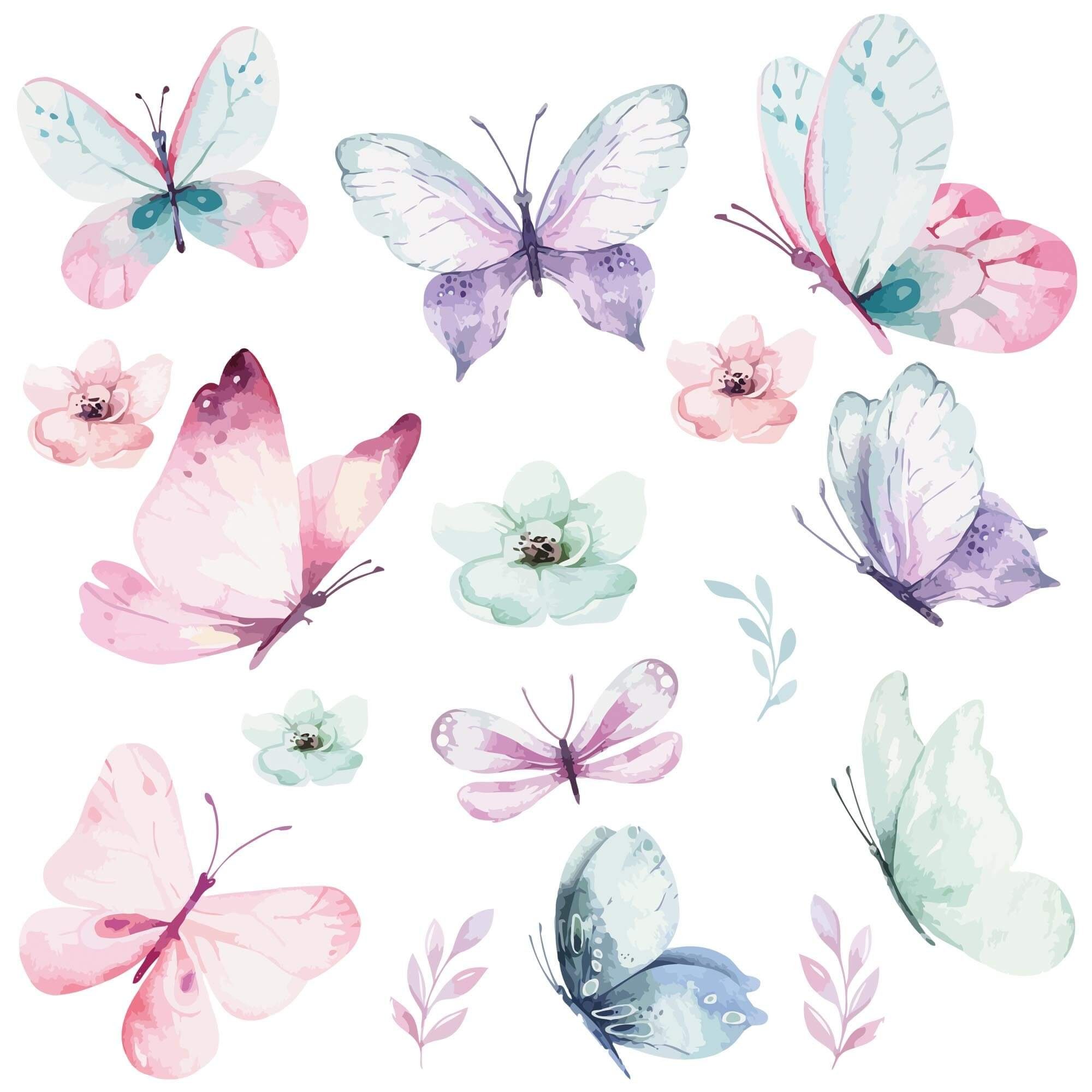 WANDKIND Wandtattoo Schmetterling Schwarm V220, wieder