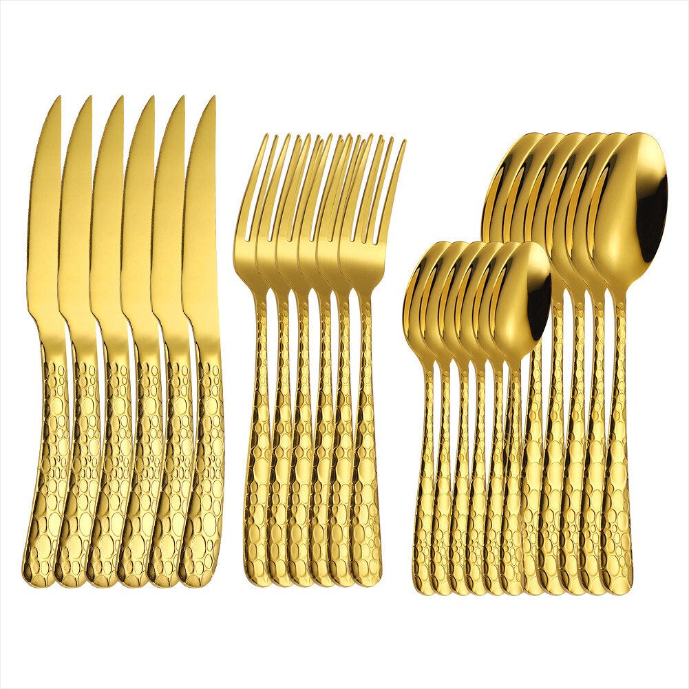 KingLux Besteck-Set 24teilig Edelstahl Besteck Set