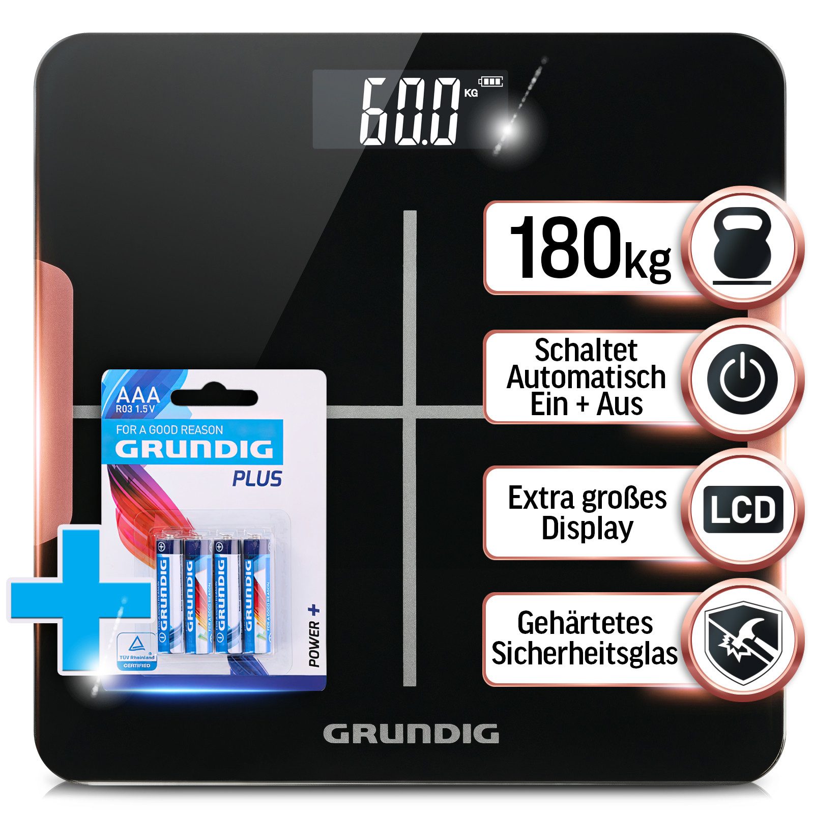 Grundig Personenwaage Personenwaage digital, Körperwaage bis
