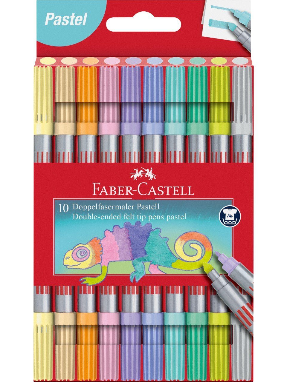 Faber-Castell Filzstift Faber-Castell Doppelfasermaler Pastell 10er