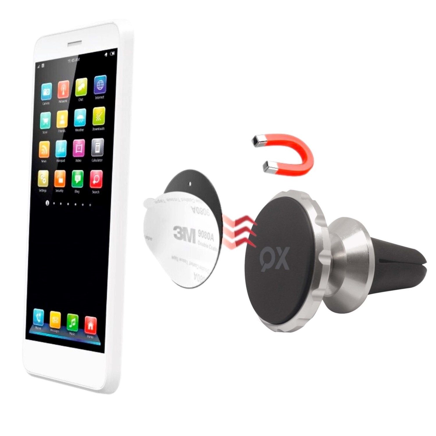 XQISIT Handy-Halterung Magnet Handy-Halterung Auto Navi