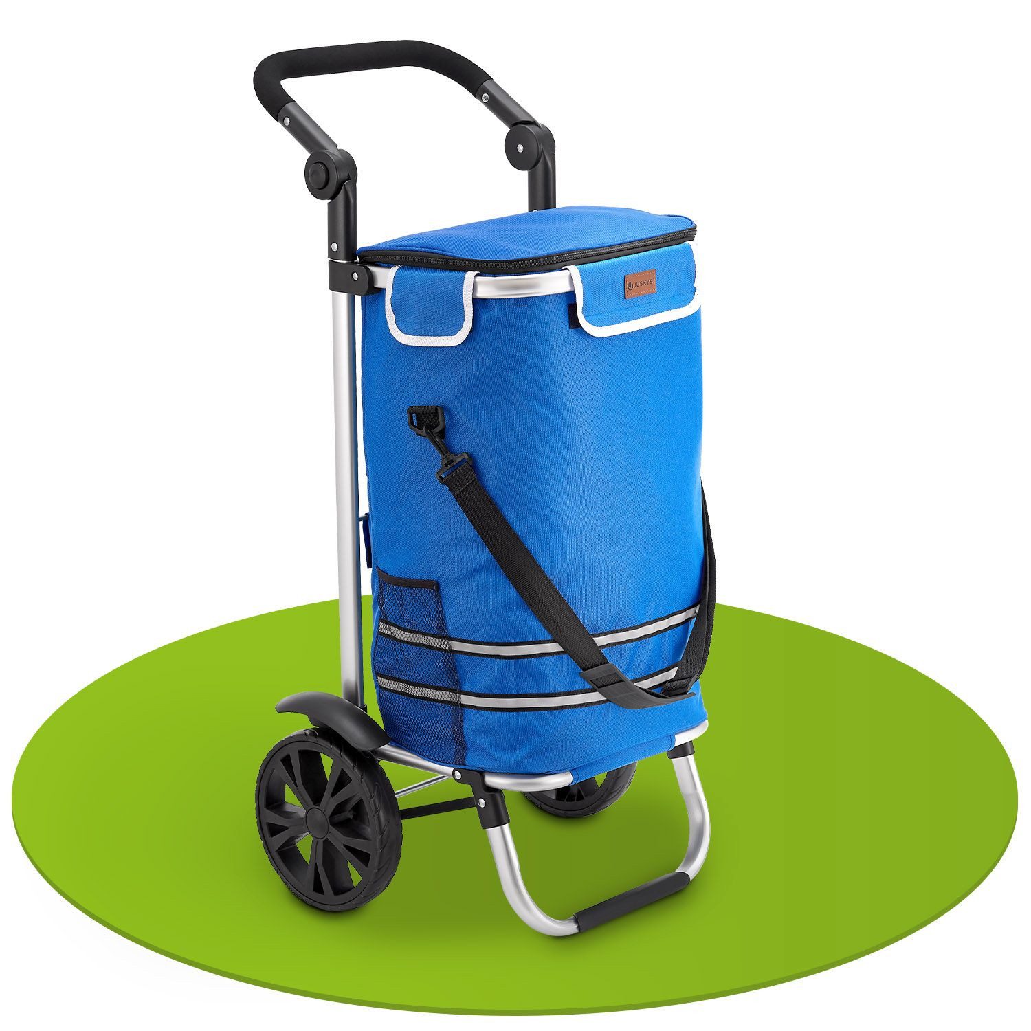 Juskys Einkaufstrolley 3in1, 56 l, mit