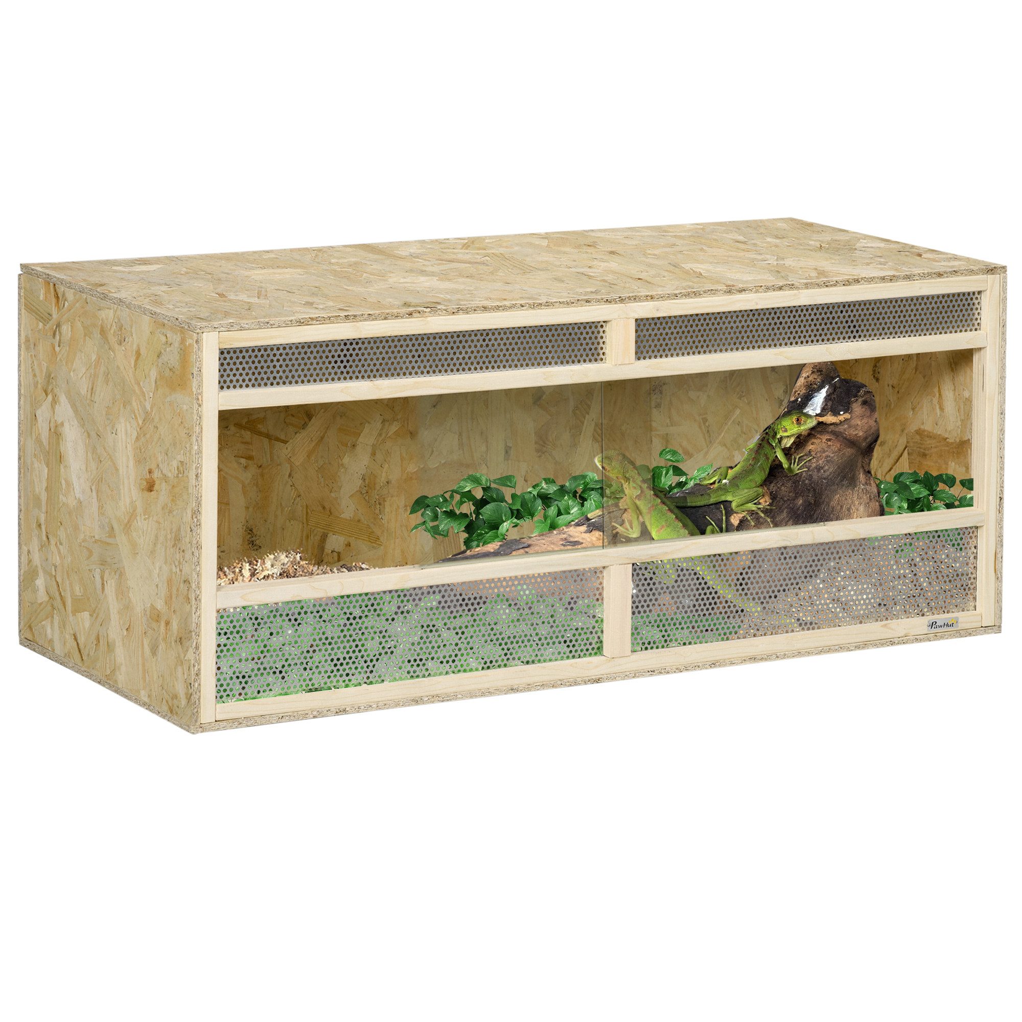PawHut Terrarium Reptil Fütterungsbox mit Lüftungsgitter,