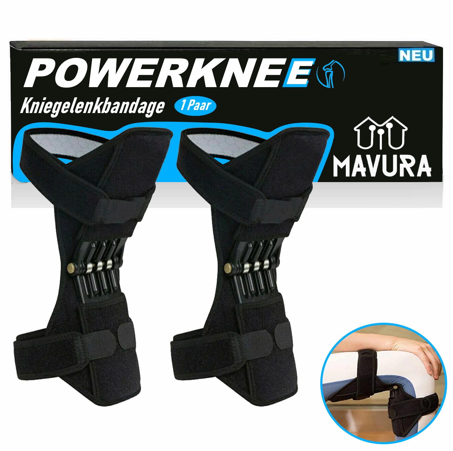 MAVURA Kniebandage POWER Knie-Booster Kniegelenkbandage mit
