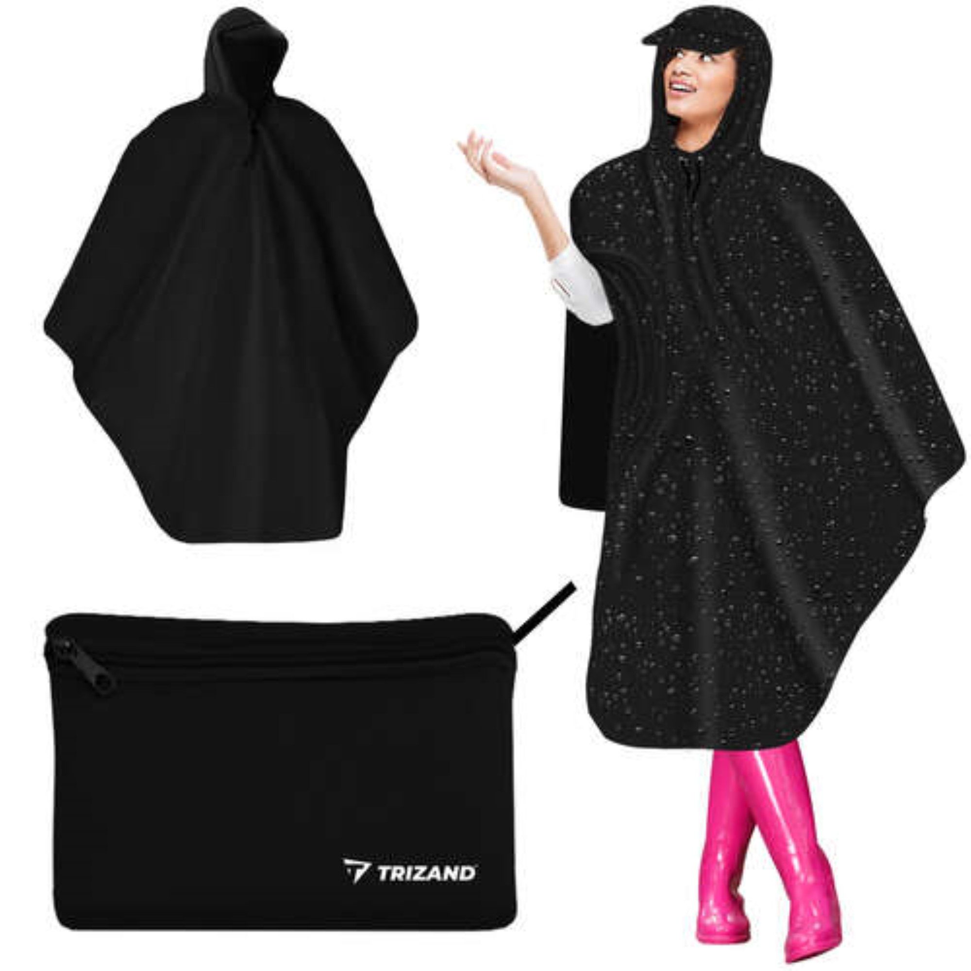 Trizand Regenponcho Wasserabweisendes Fahrrad-Regenponcho (Regenponcho Set