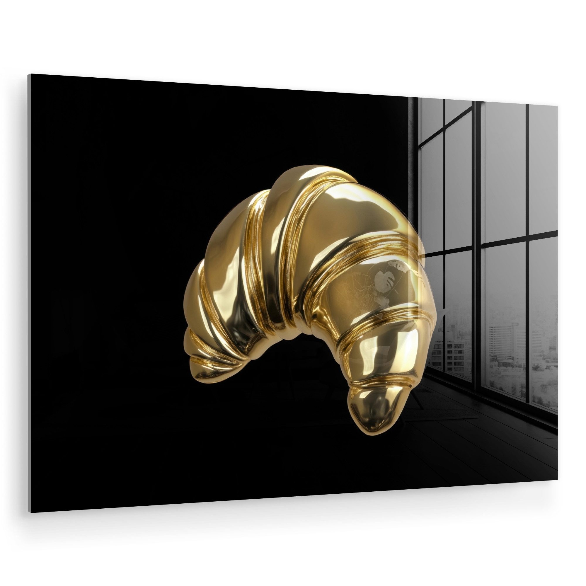 MuchoWow Acrylglasbild Croissant - Brot -