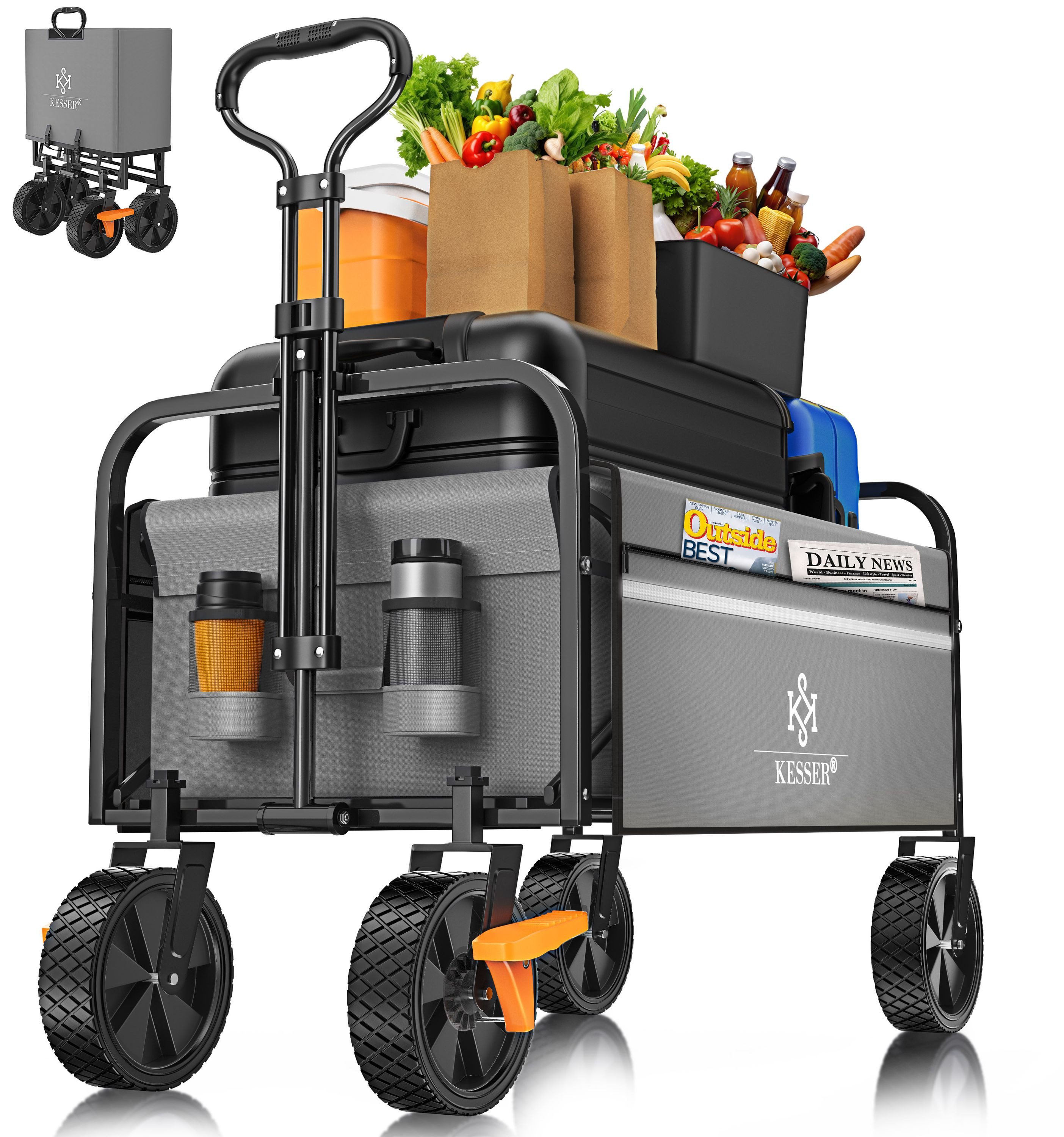 KESSER Bollerwagen, Bollerwagen faltbar Handwagen Transportkarre