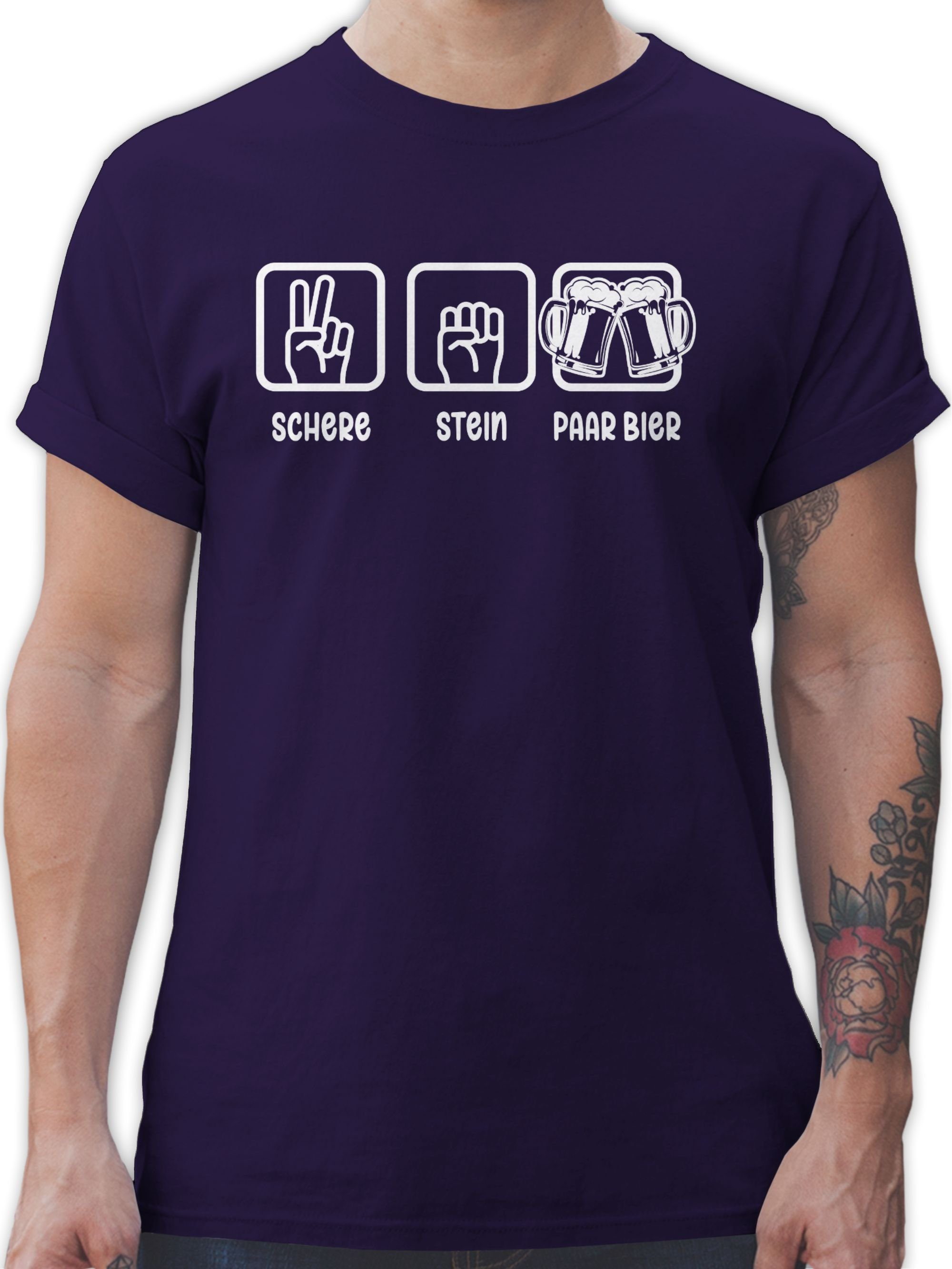Shirtracer T-Shirt Schere Stein Paar Bier