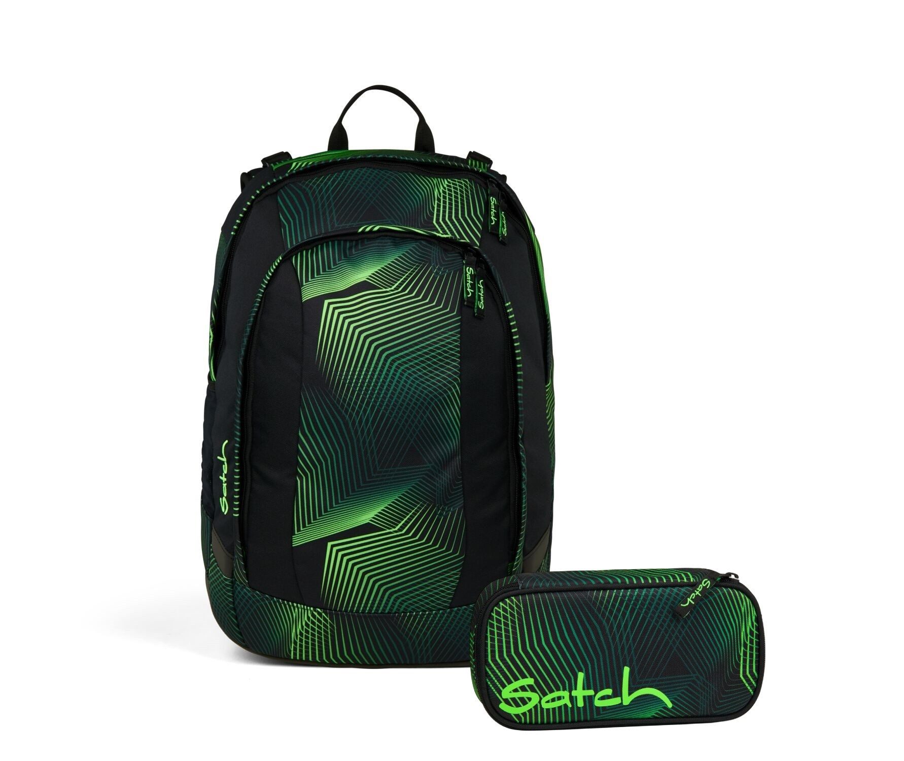 Satch Schulranzen Schulrucksack-Set AIR Seismic Green