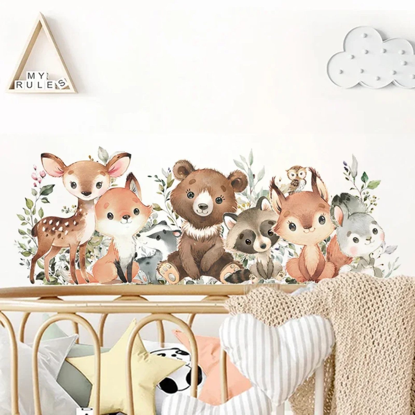Montegoni Wandtattoo Wandsticker Kinder Tier Wandsticker,