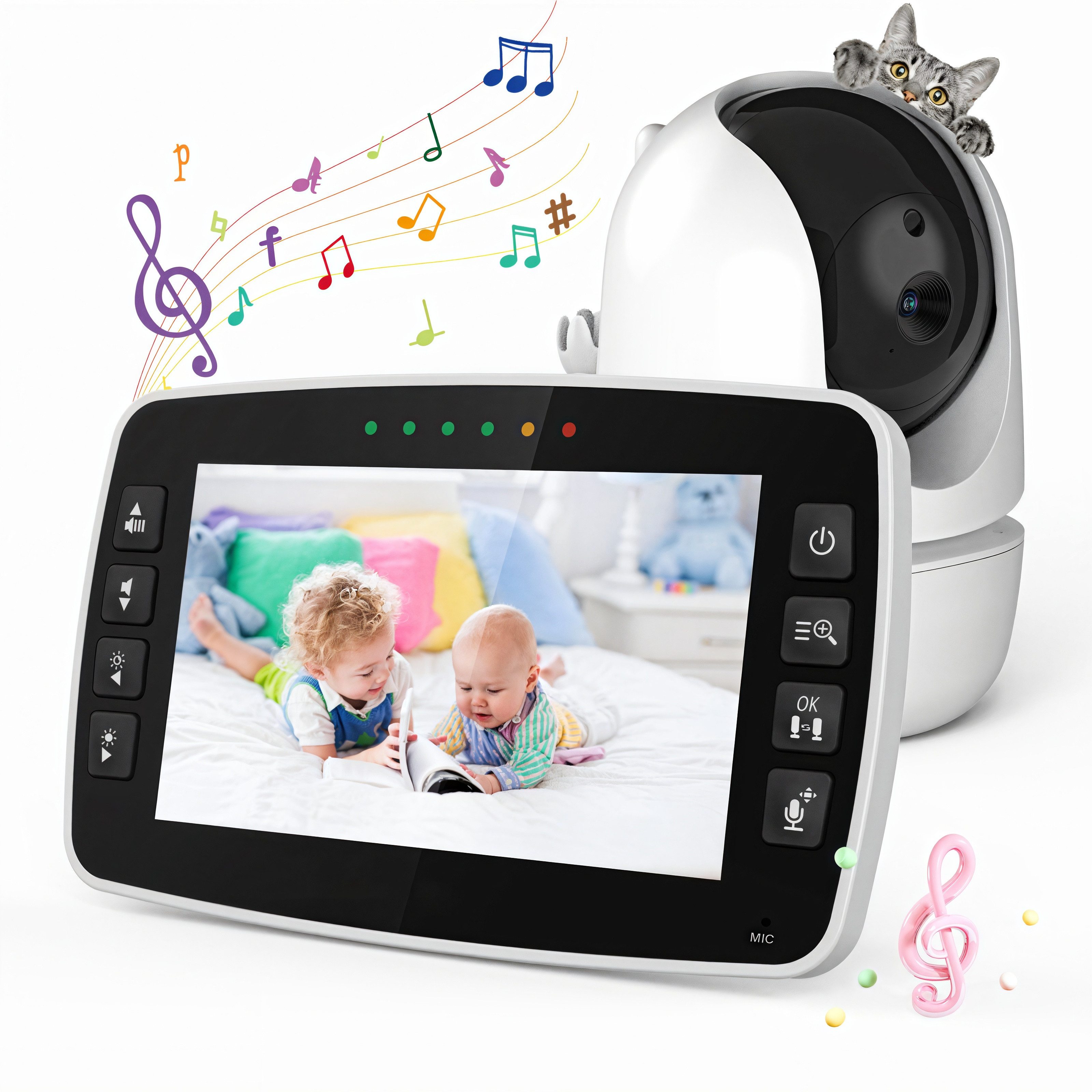 RWEUOQ Video-Babyphone Baby Monitor 4,3 Zoll