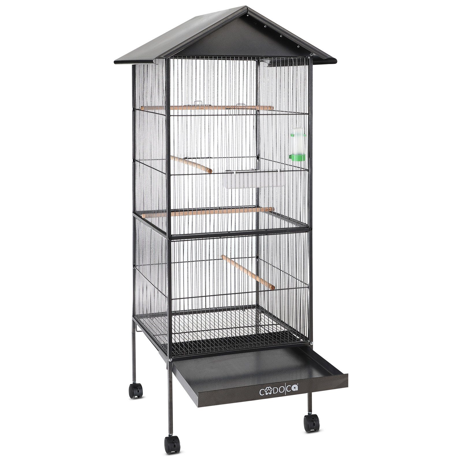 Cadoca Voliere, Vogelvoliere mit Dach 130x52x52cm