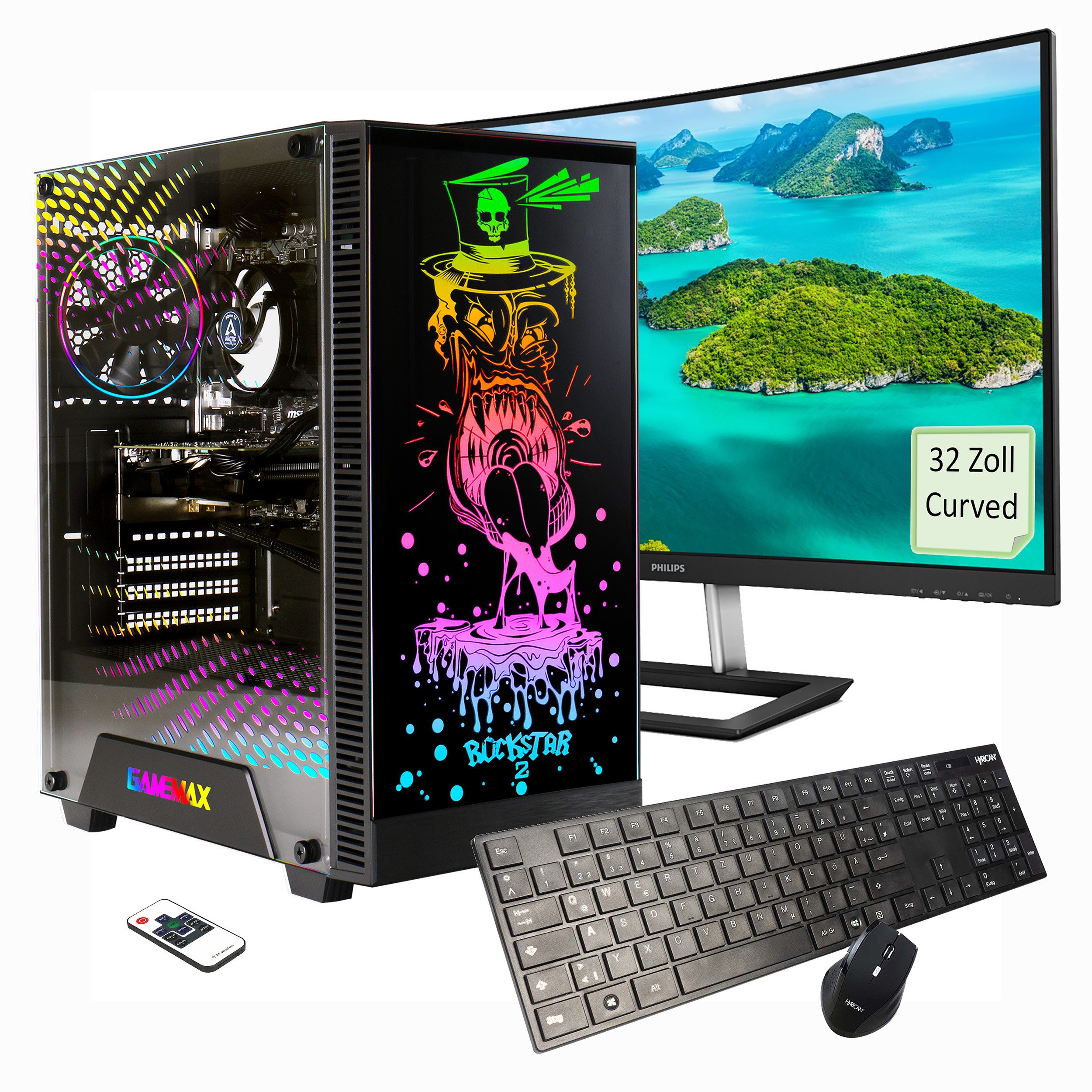GAMEMAX Rockstar SET2464 PC-Komplettsystem (32', AMD
