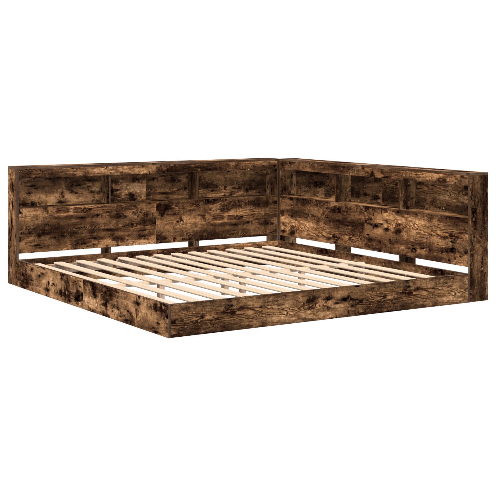 vidaXL Bett Bücherregal Bett Geraucht Eiche