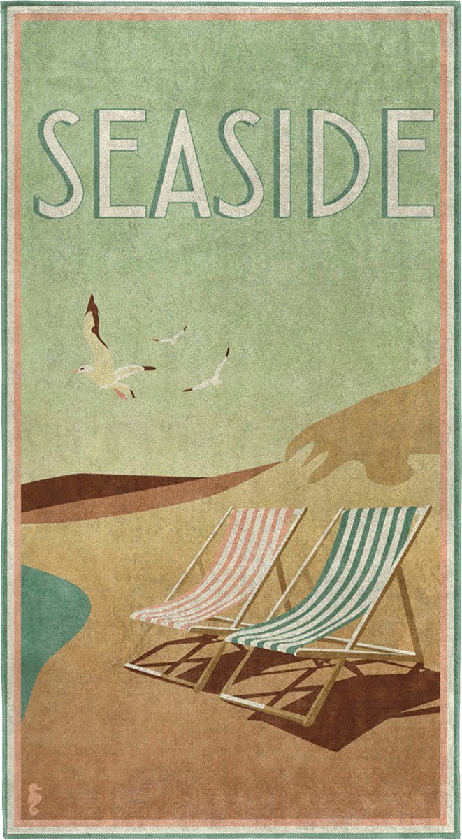 Seahorse Strandtuch Blackpool, Frotteevelours (1-St), 90x170,