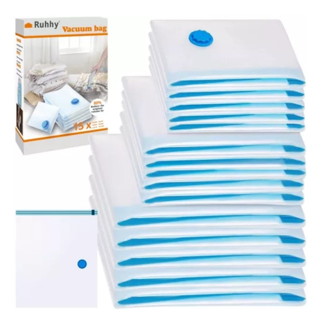 Ruhhy Vakuumierbeutel Vakuumbeutel-Set für Kleidung Wiederverwendbar,