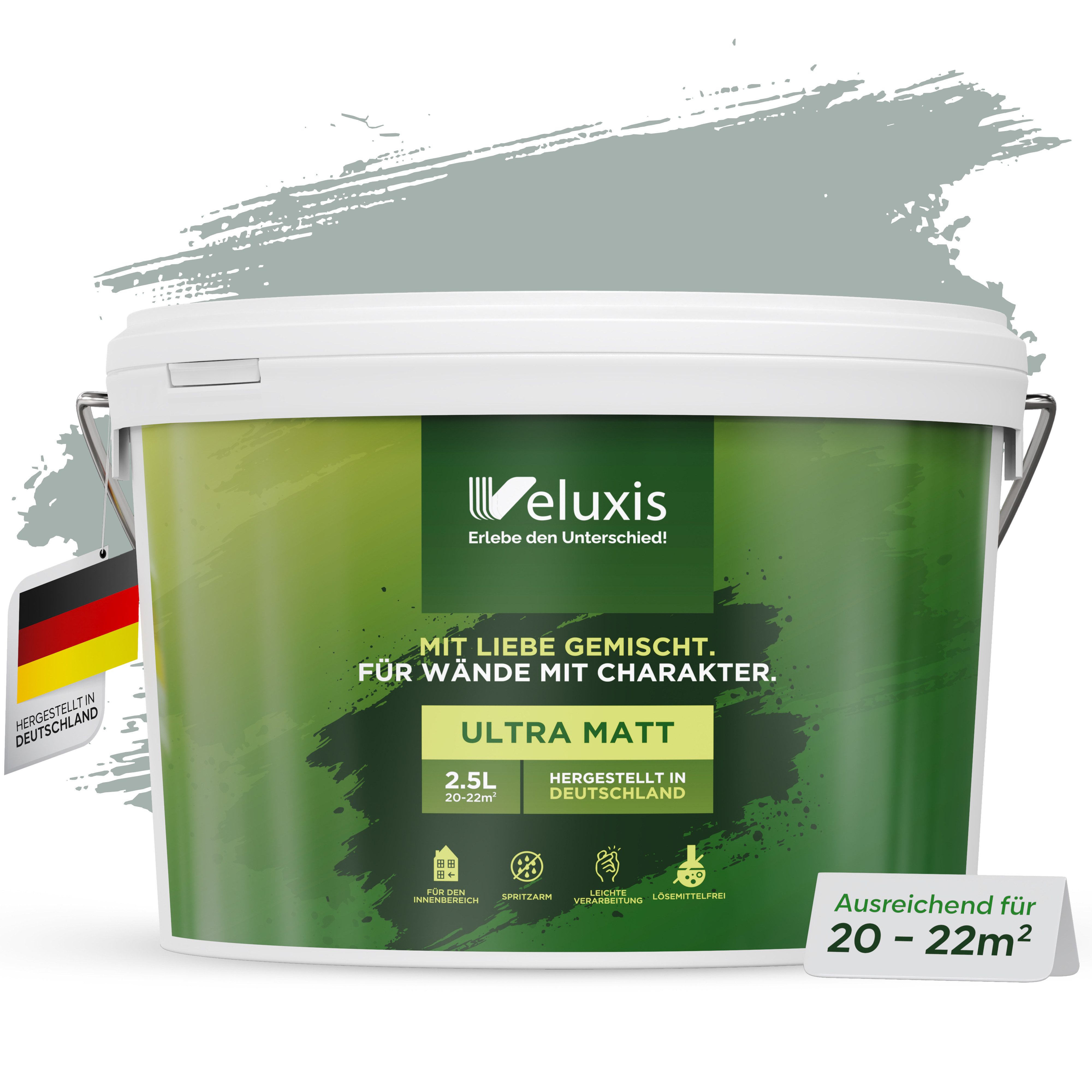 Veluxis Wandfarbe Veluxis® Wandfarbe, Deckkraft-Klasse 1,