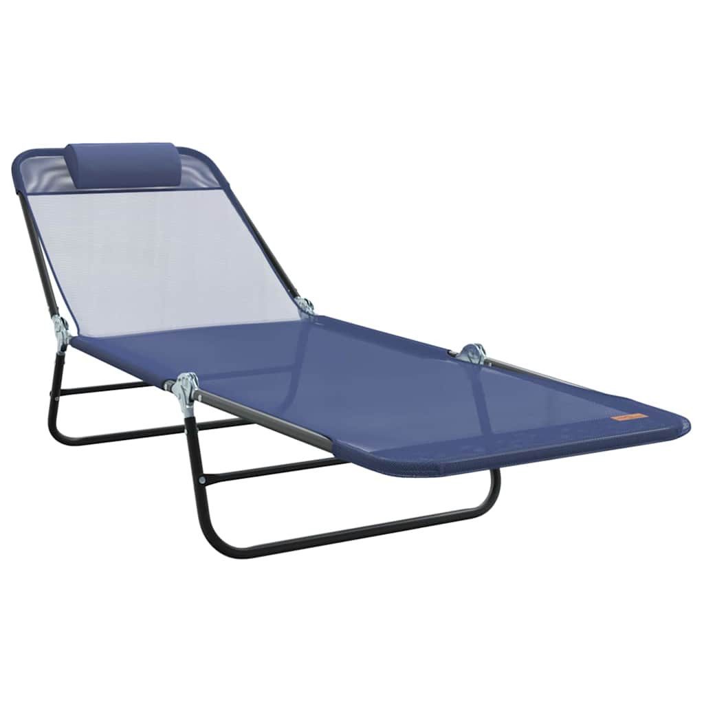 vidaXL Gartenliege Klappbare Sonnenliege Marineblau 182
