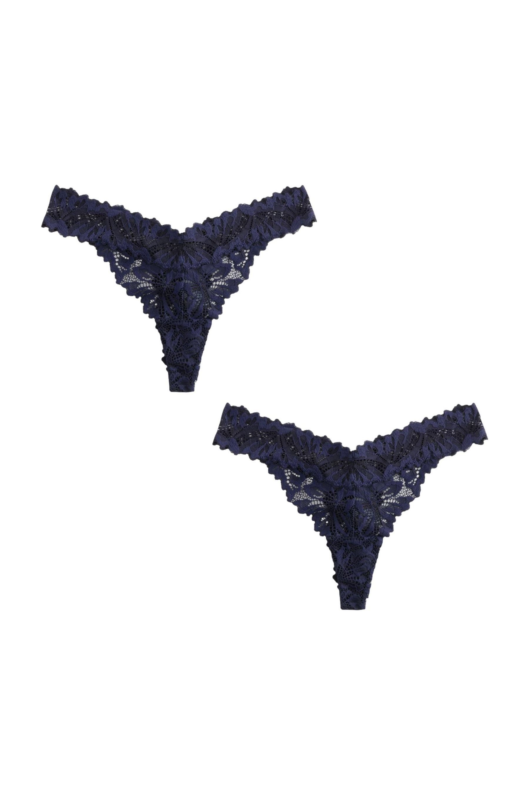 Next String 2er-Pack Comfort Spitzenslips, Tanga