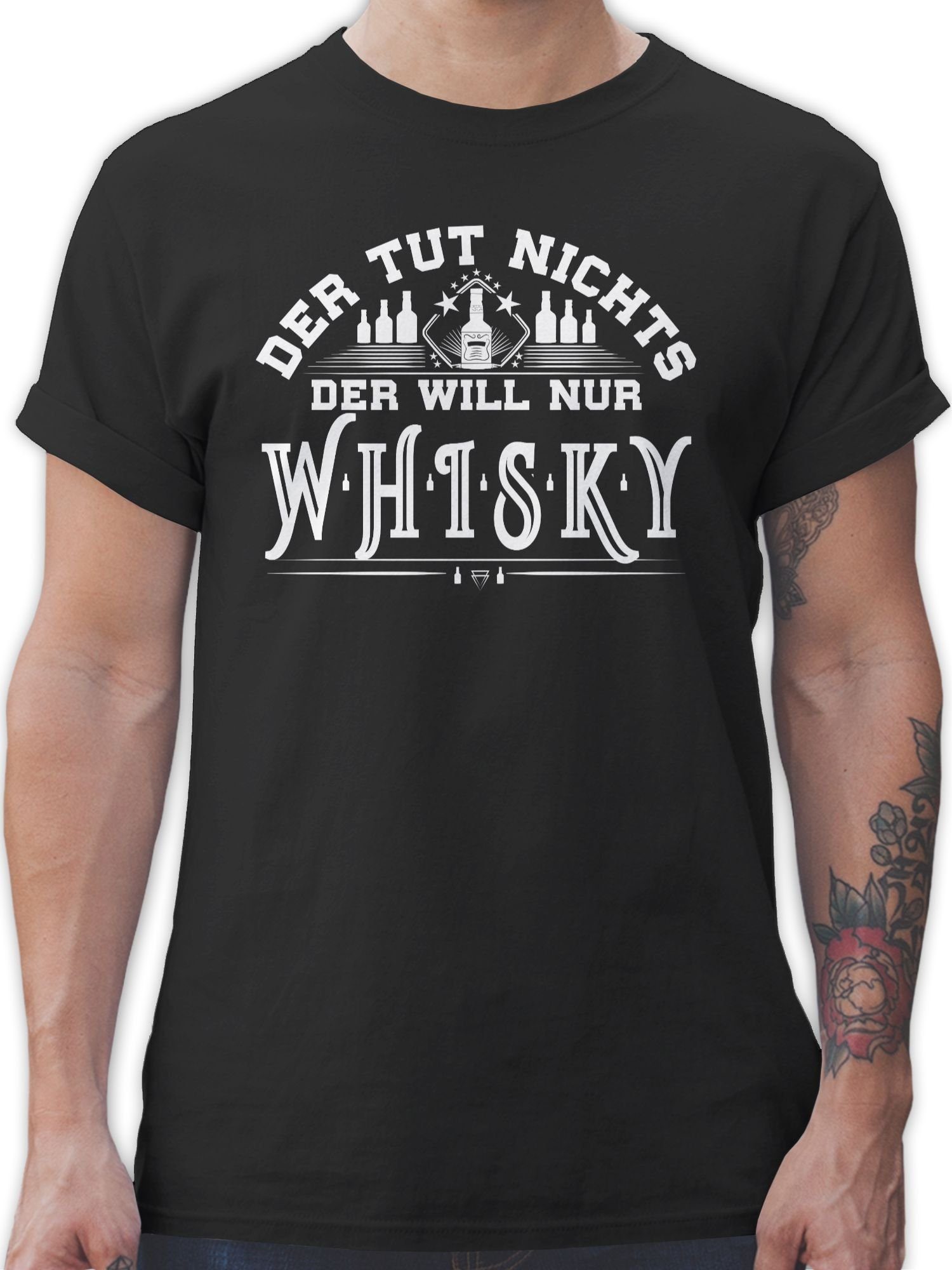 Shirtracer T-Shirt Der will nur Whisky