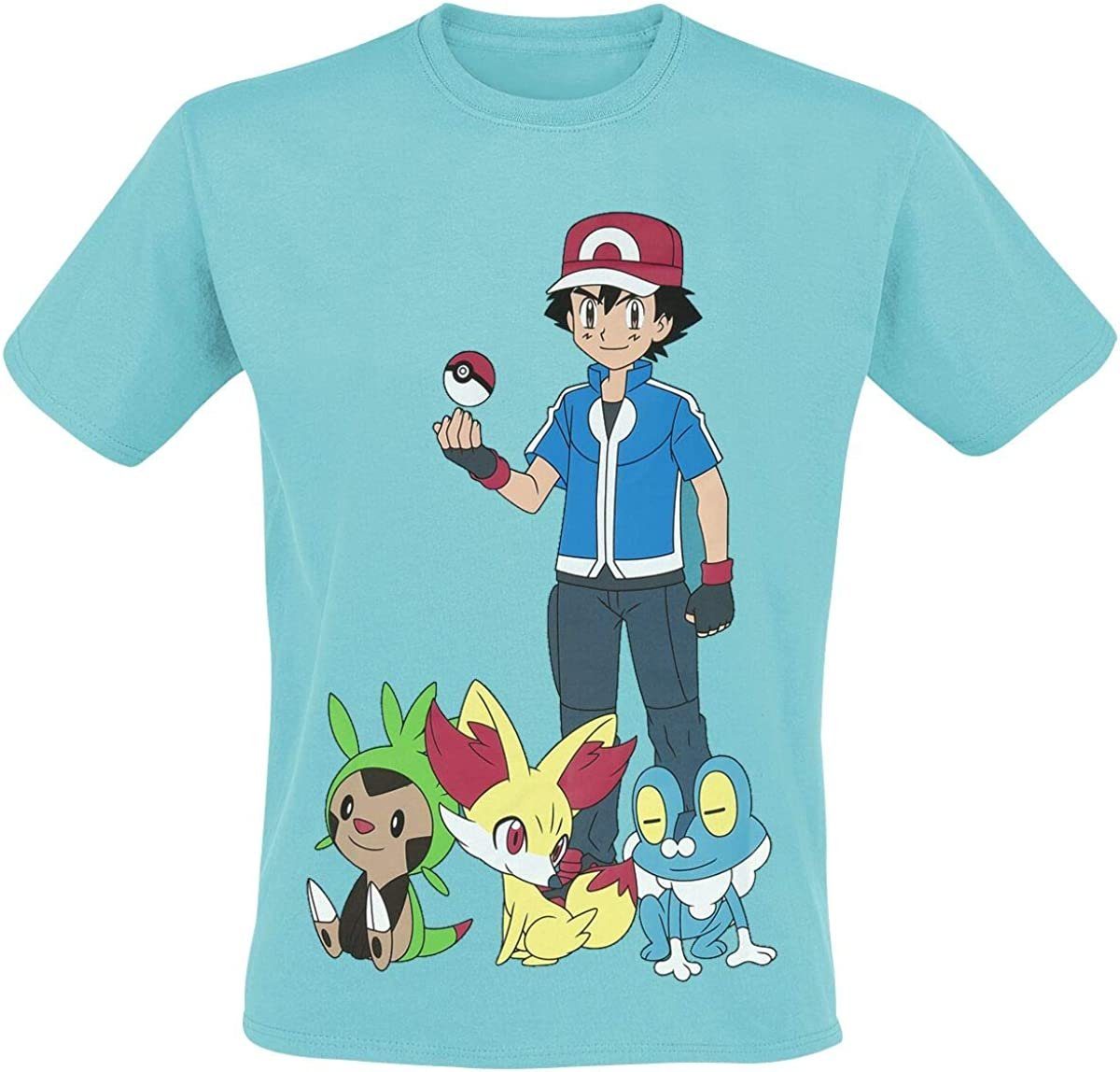 POKÉMON Print-Shirt Pokemon T-Shirt türkis Herren