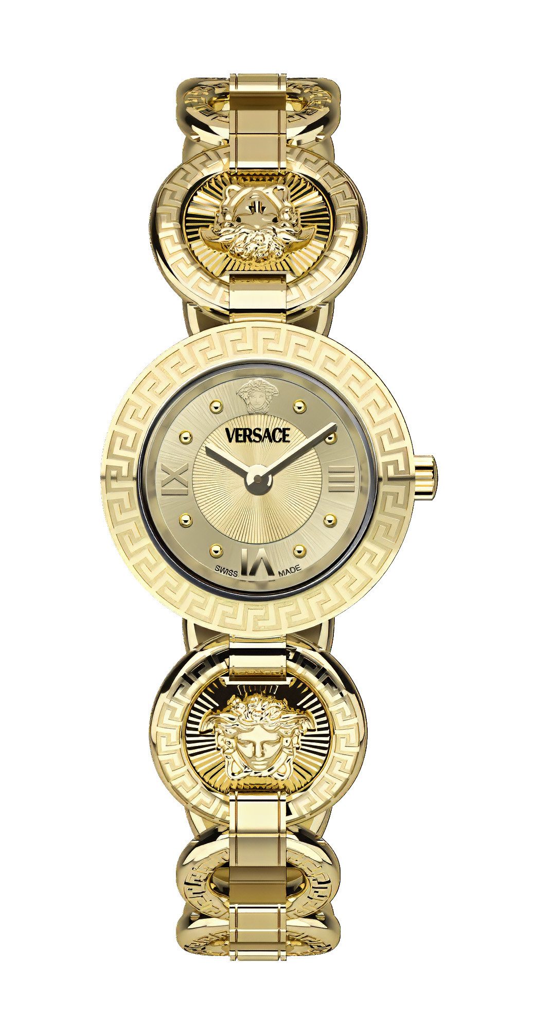 Versace Schweizer Uhr Greca Jewel Gold