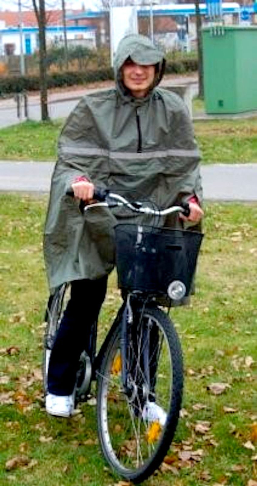 BURI Regenponcho Fahrrad Regenponcho Regenumhang oliv