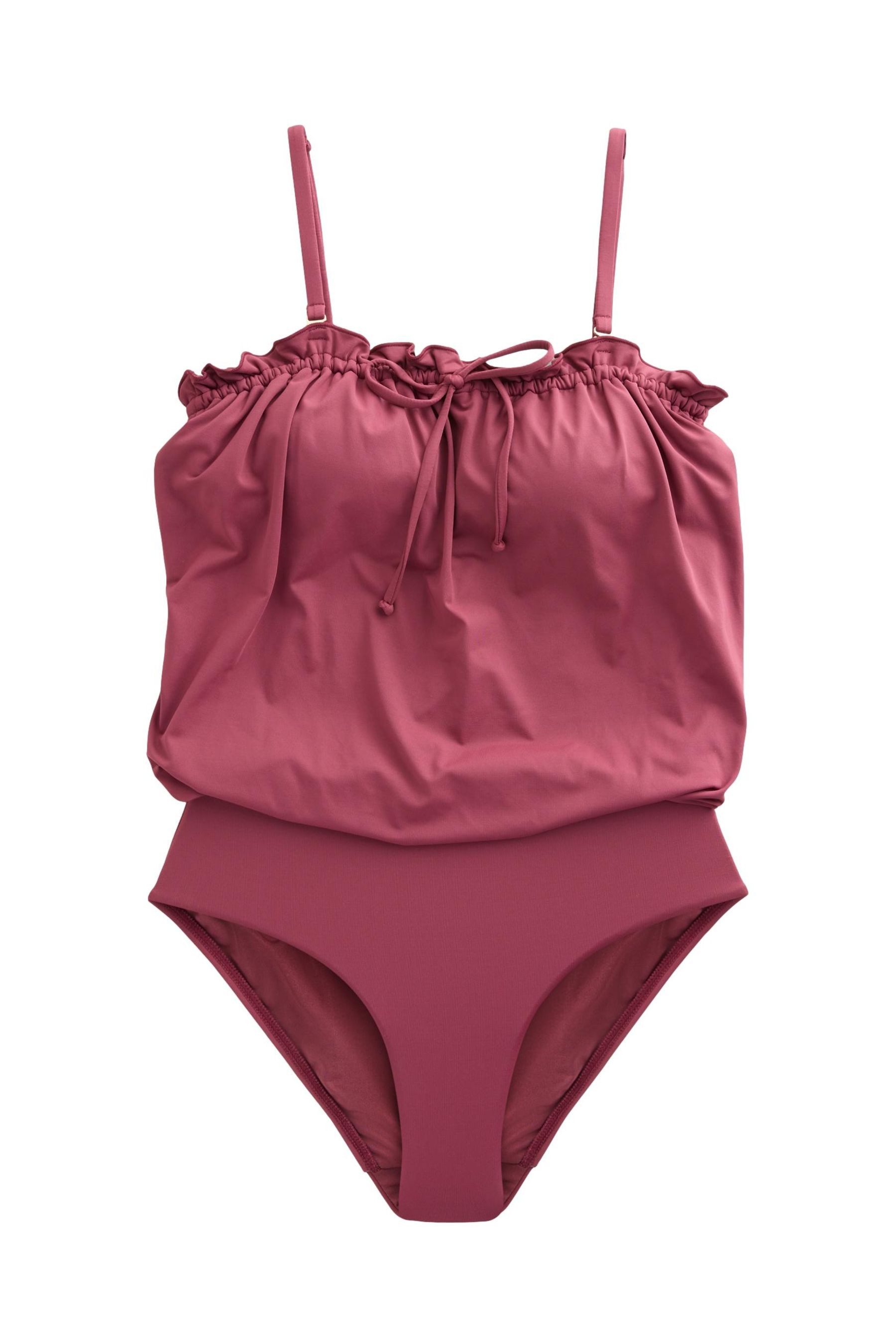 Next Badeanzug Figurformender Blouson-Bandeau-Badeanzug, Rüschen (1-St)
