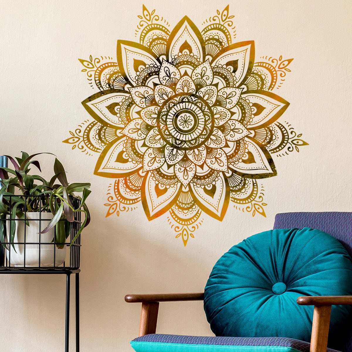 ZEUOPQ Wandtattoo Dekorative Wandaufkleber, Mandala Blume