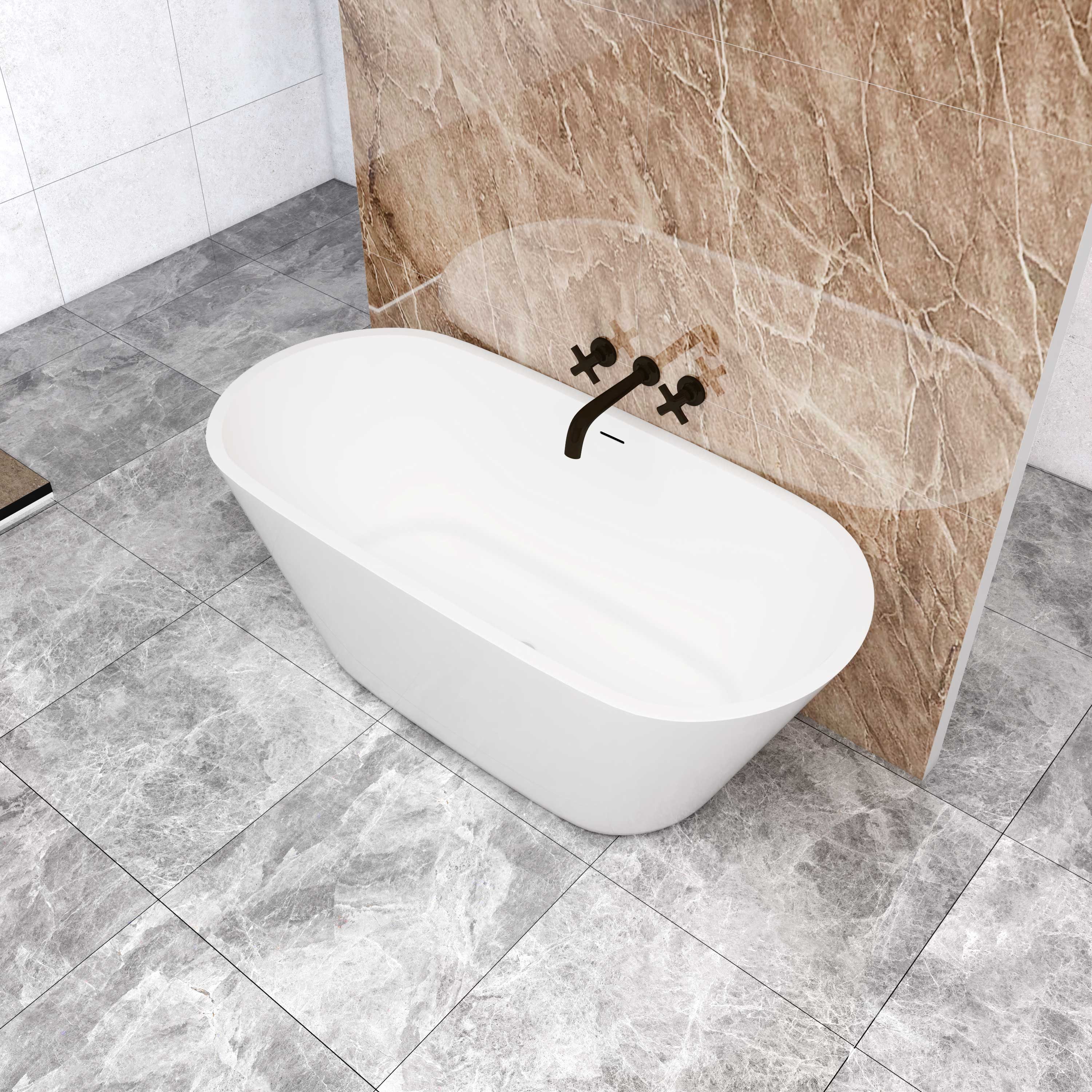 duschspa Badewanne Oval Freistehende Badewanne, weiß,