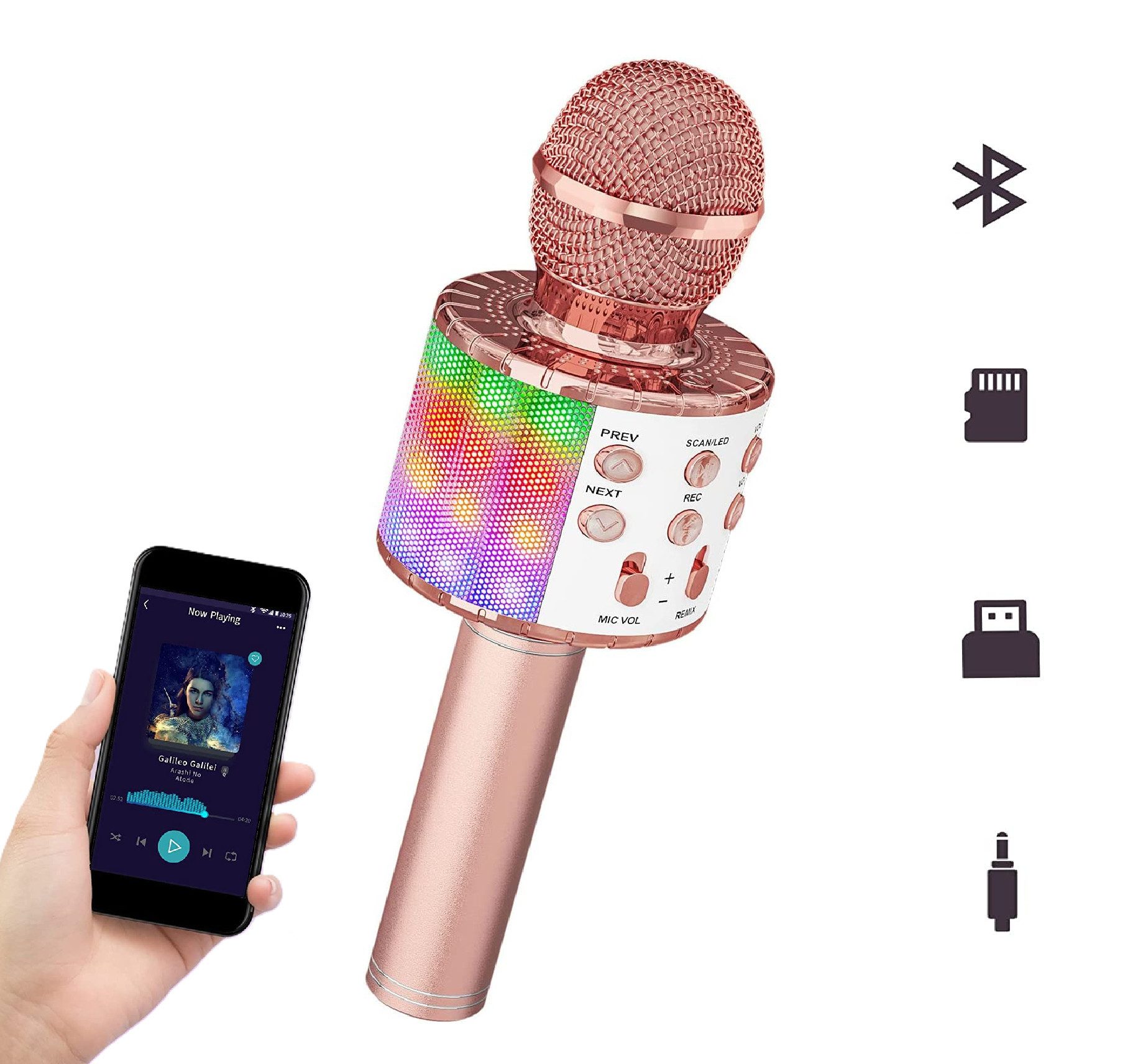 Welikera Mikrofon Karaoke Mikrofon Bluetooth,Mikrofon Kinder