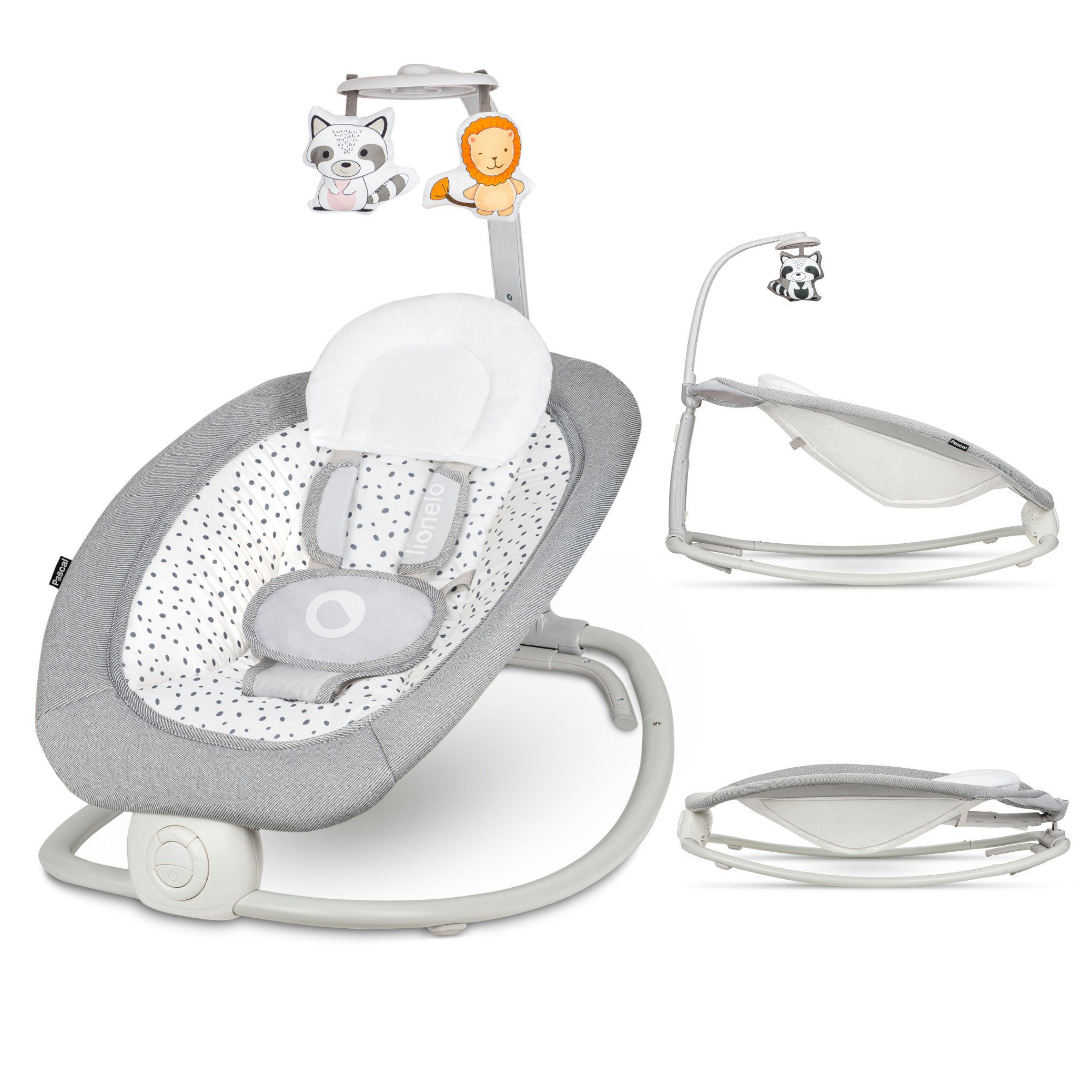 lionelo Babywippe PASCAL GREY DOVE, Verstellung