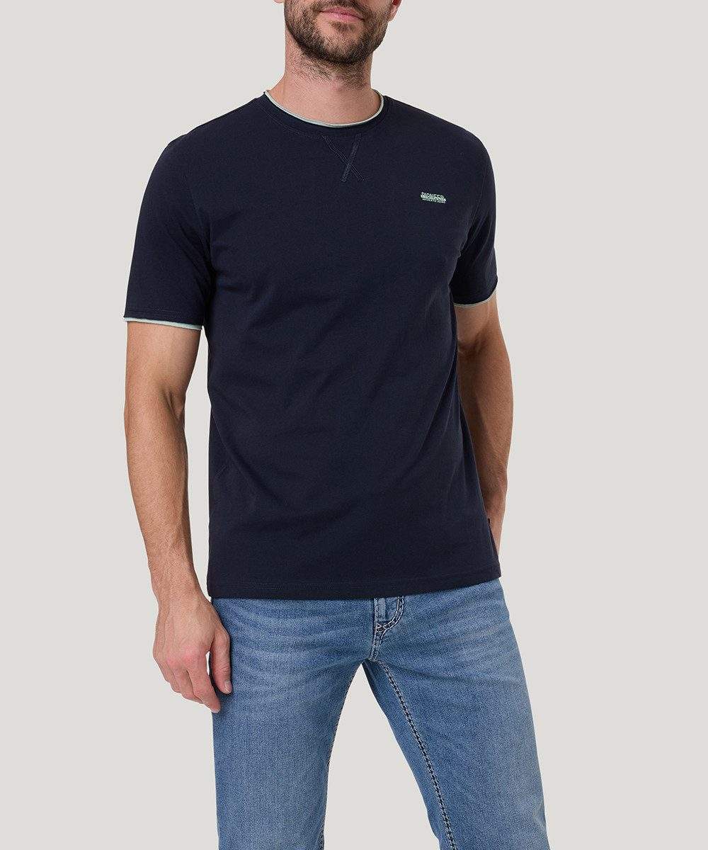 Pioneer Authentic Jeans T-Shirt mit kontrastfarbenen