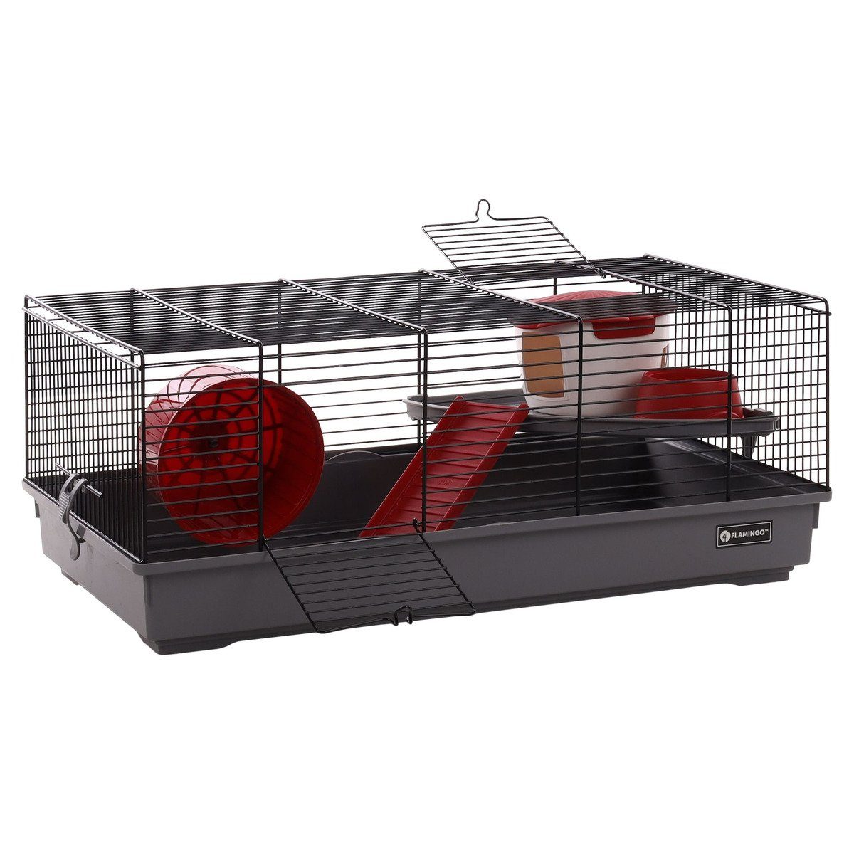 Flamingo Kleintierkäfig Hamsterkäfig Jing schwarz/grau