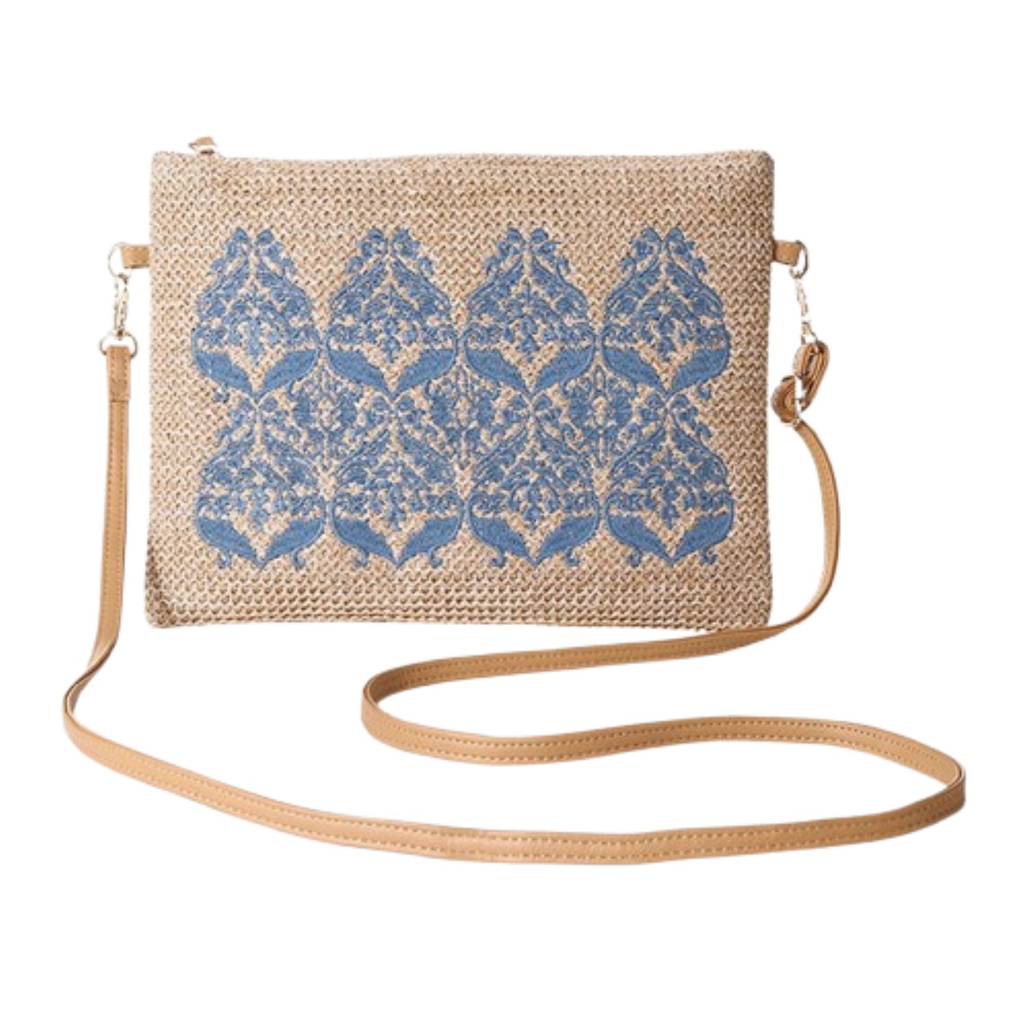 JOSEKO Handtasche Gewebte Palmen Handtasche, Natur