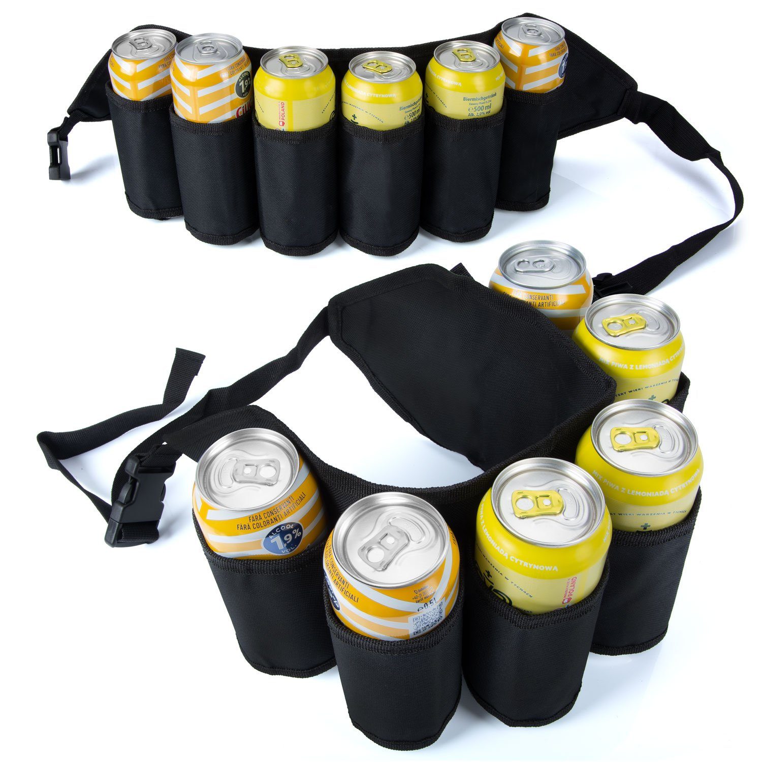 Goods+Gadgets Trinkgürtel Bier-Holster Bierflaschen-Halter Biergürtel Flaschenhalter
