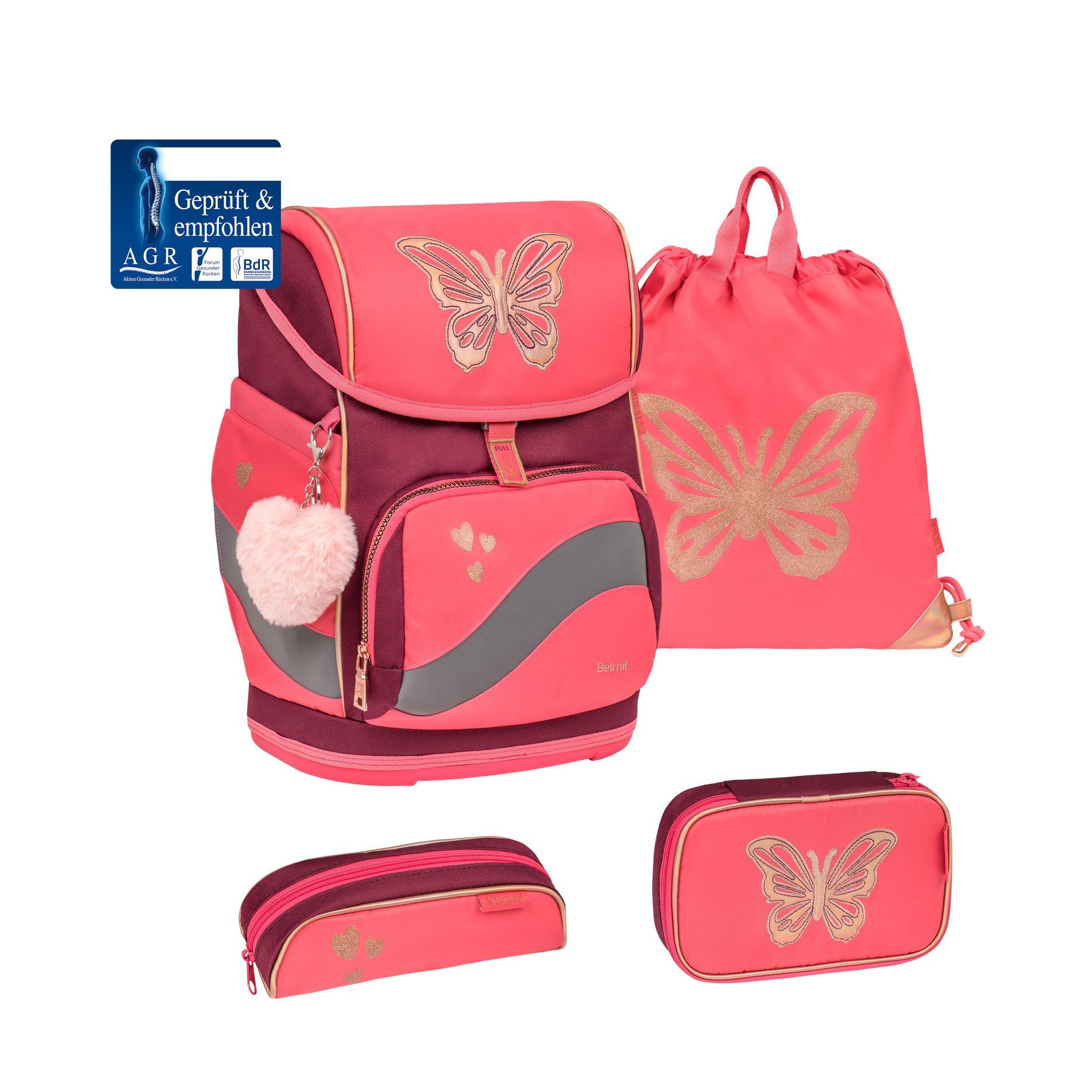 Belmil Schulranzen Smarty Plus Schulranzen-Set 5-tlg