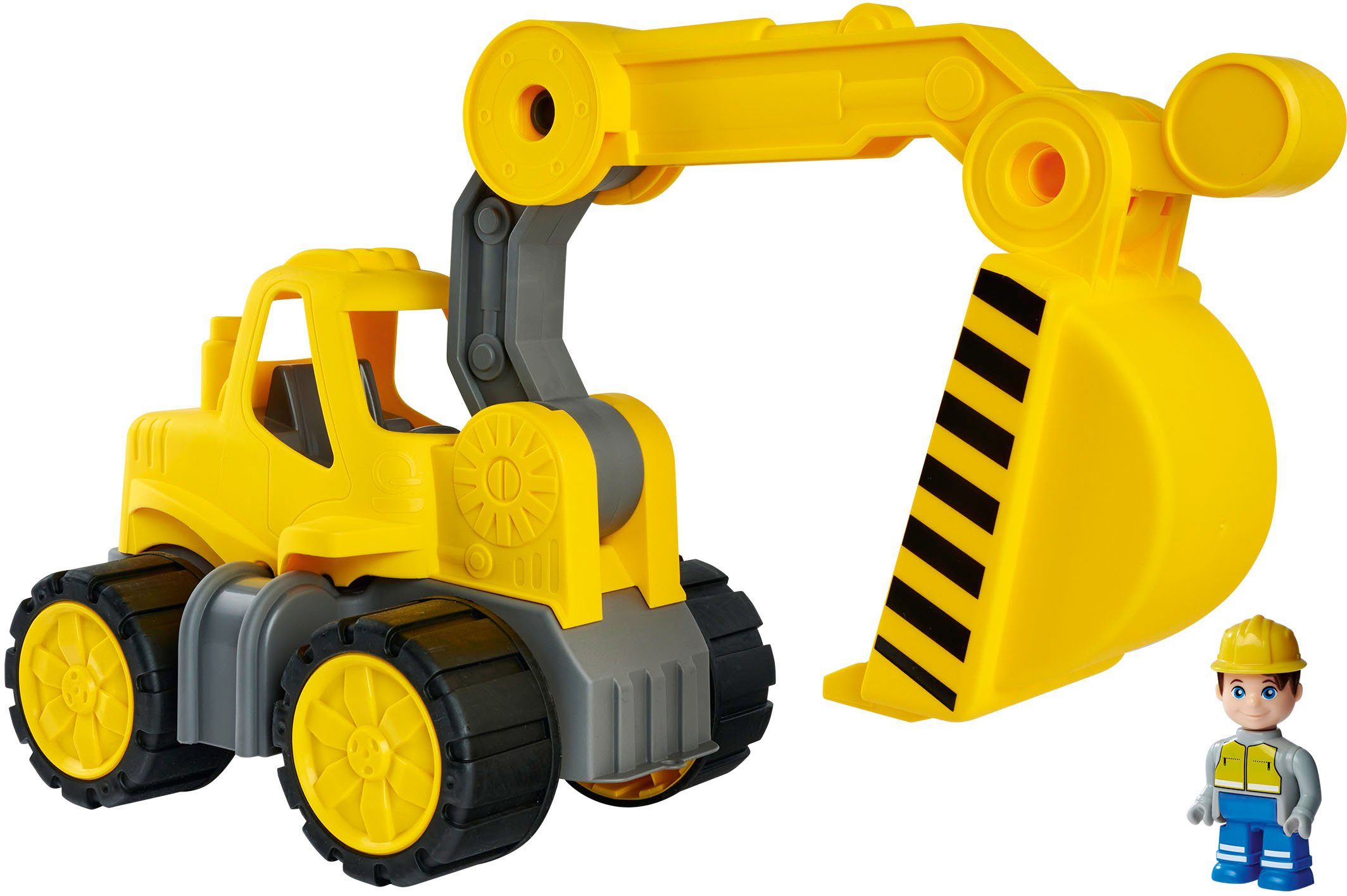 BIG Spielzeug-Bagger Power-Worker Bagger + Figur,