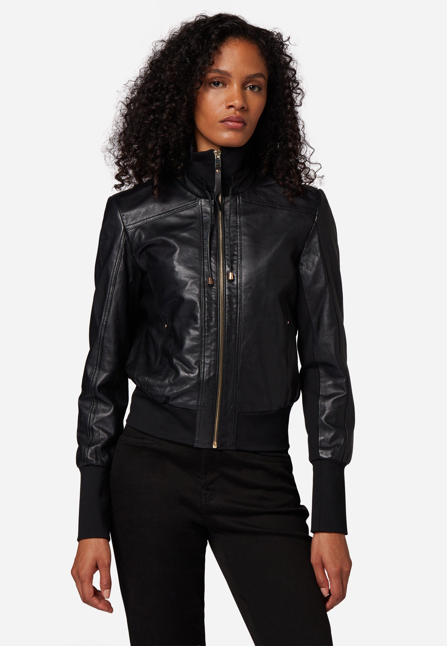 RICANO Lederjacke Cara Lederjacke mit Strickkragen