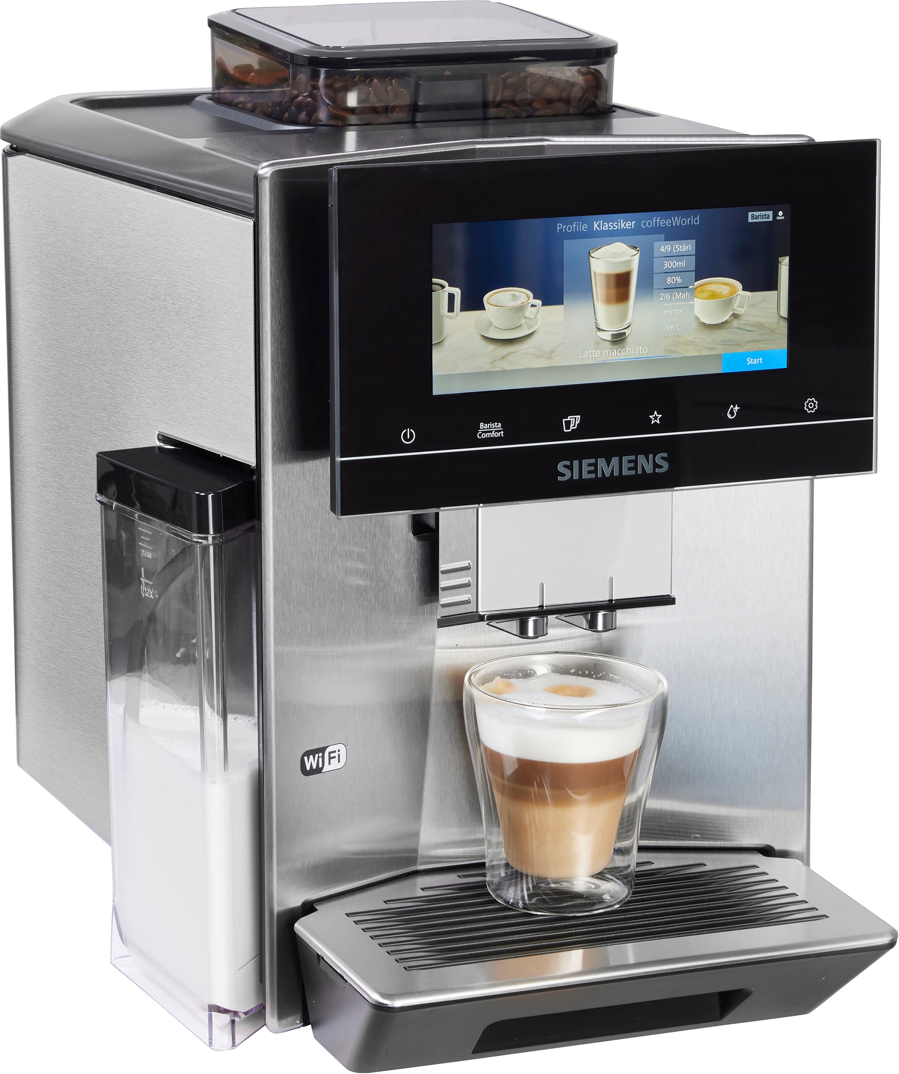 SIEMENS Kaffeevollautomat EQ900 TQ903D43, intuitives 6,8'