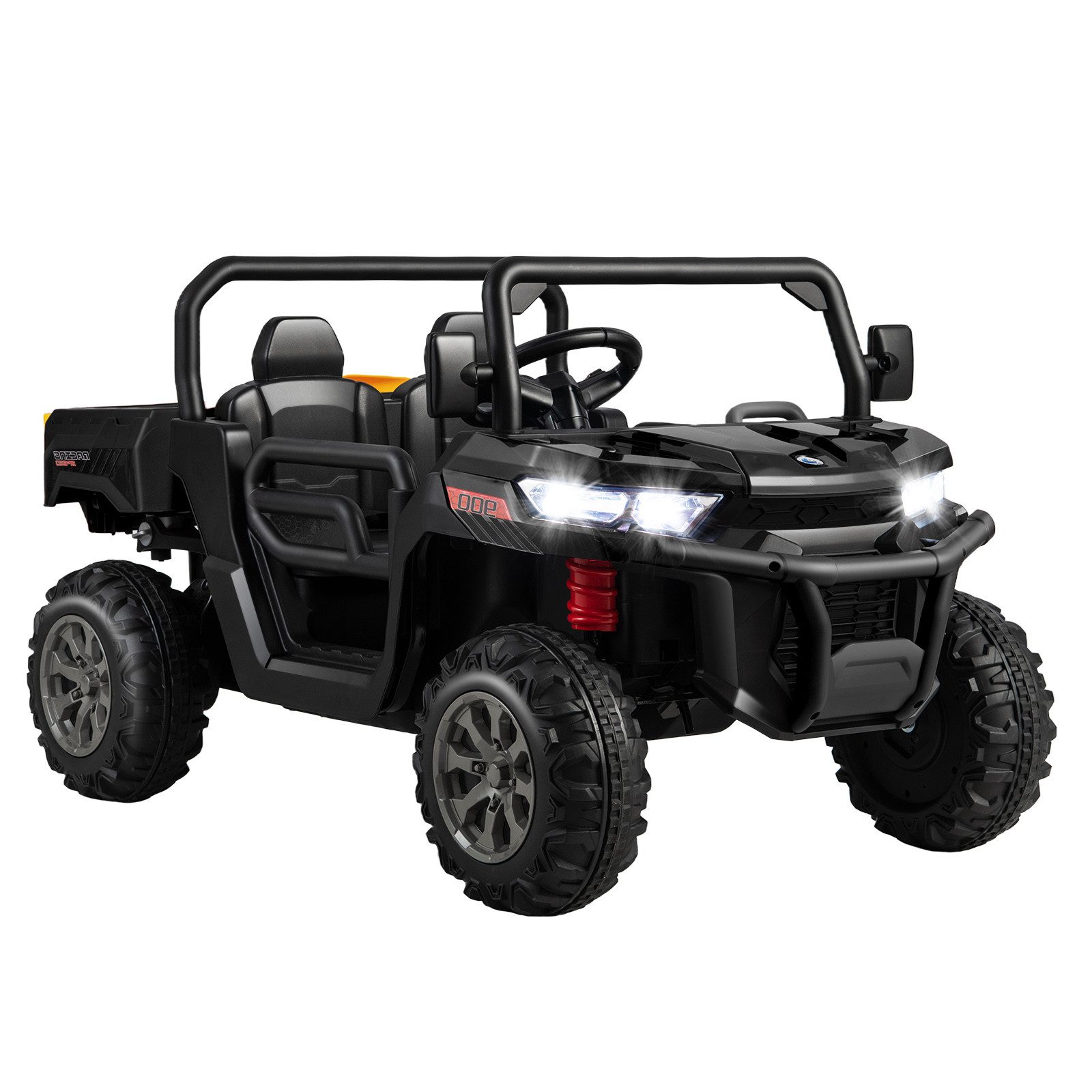 KOMFOTTEU Elektro-Kinderauto 2-Sitzer, mit Slow-Start-Funktion &