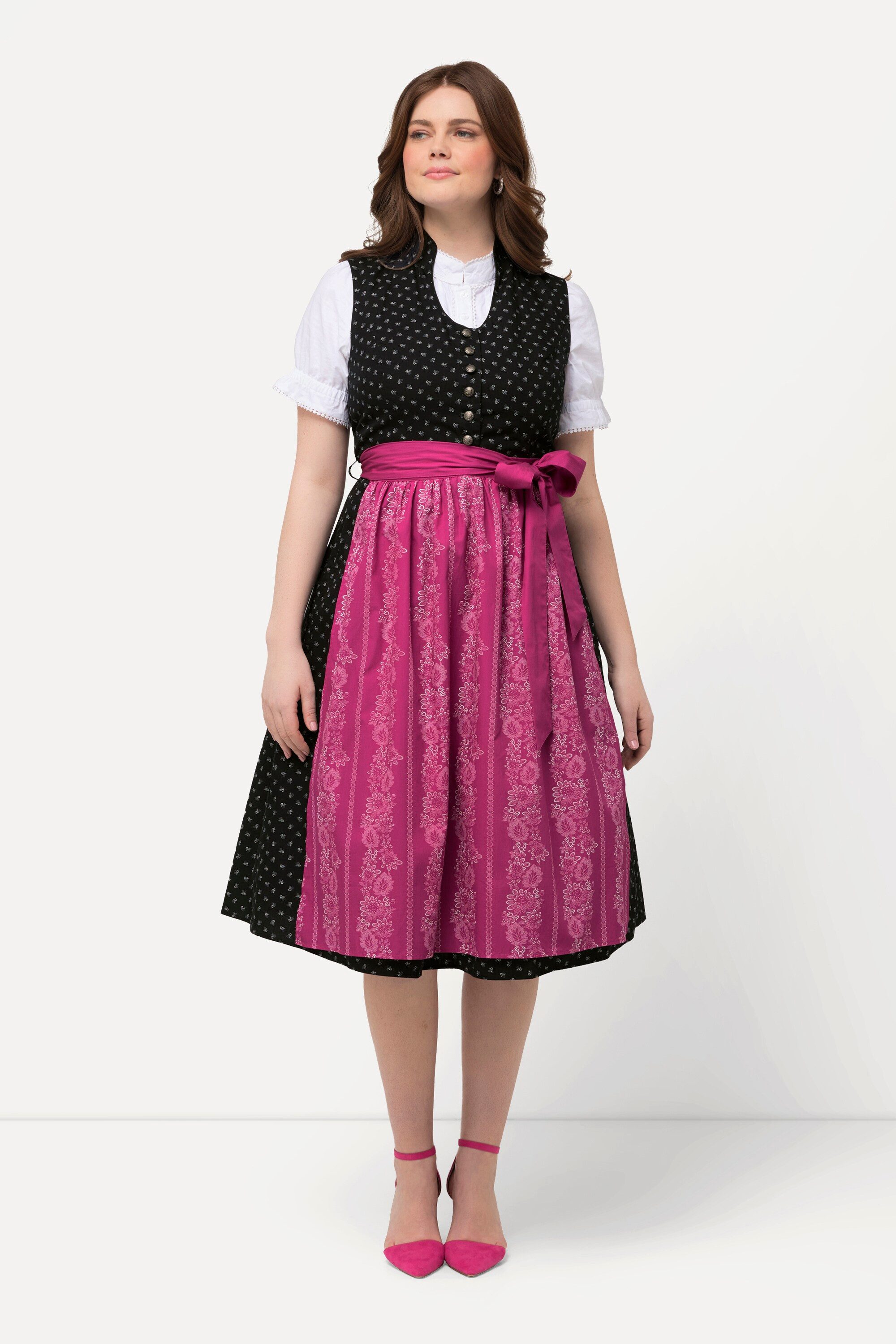 Ulla Popken Dirndl Dirndl Schmuckknöpfe Stehkragen