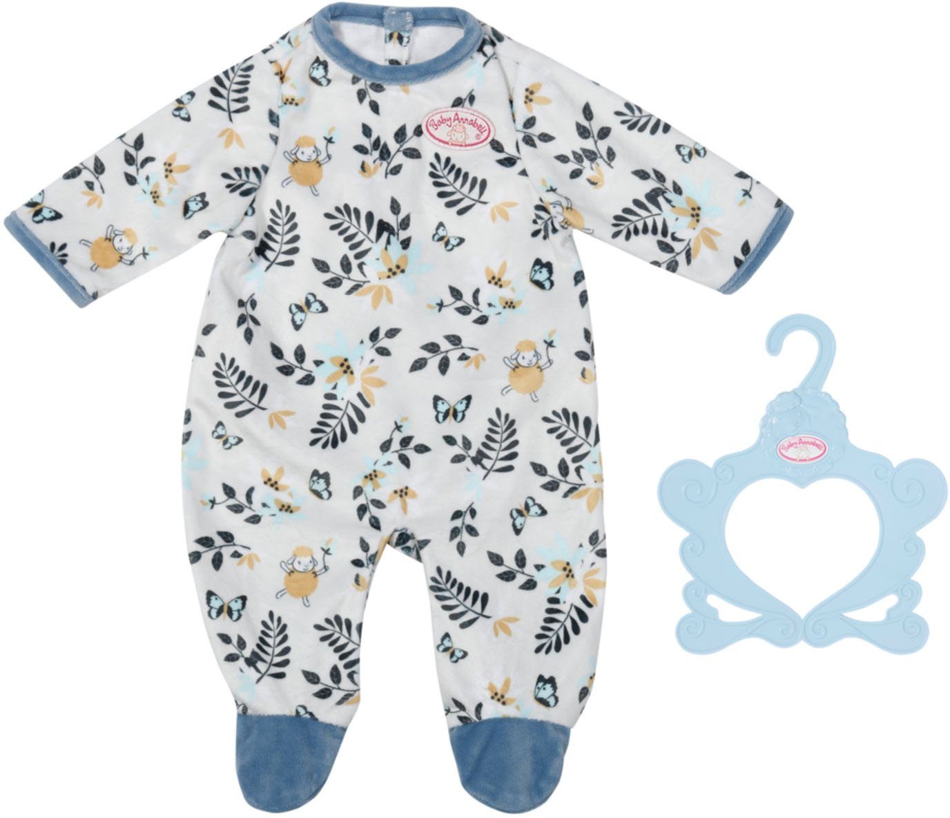 Baby Annabell Puppenkleidung Strampler blau Blätter,