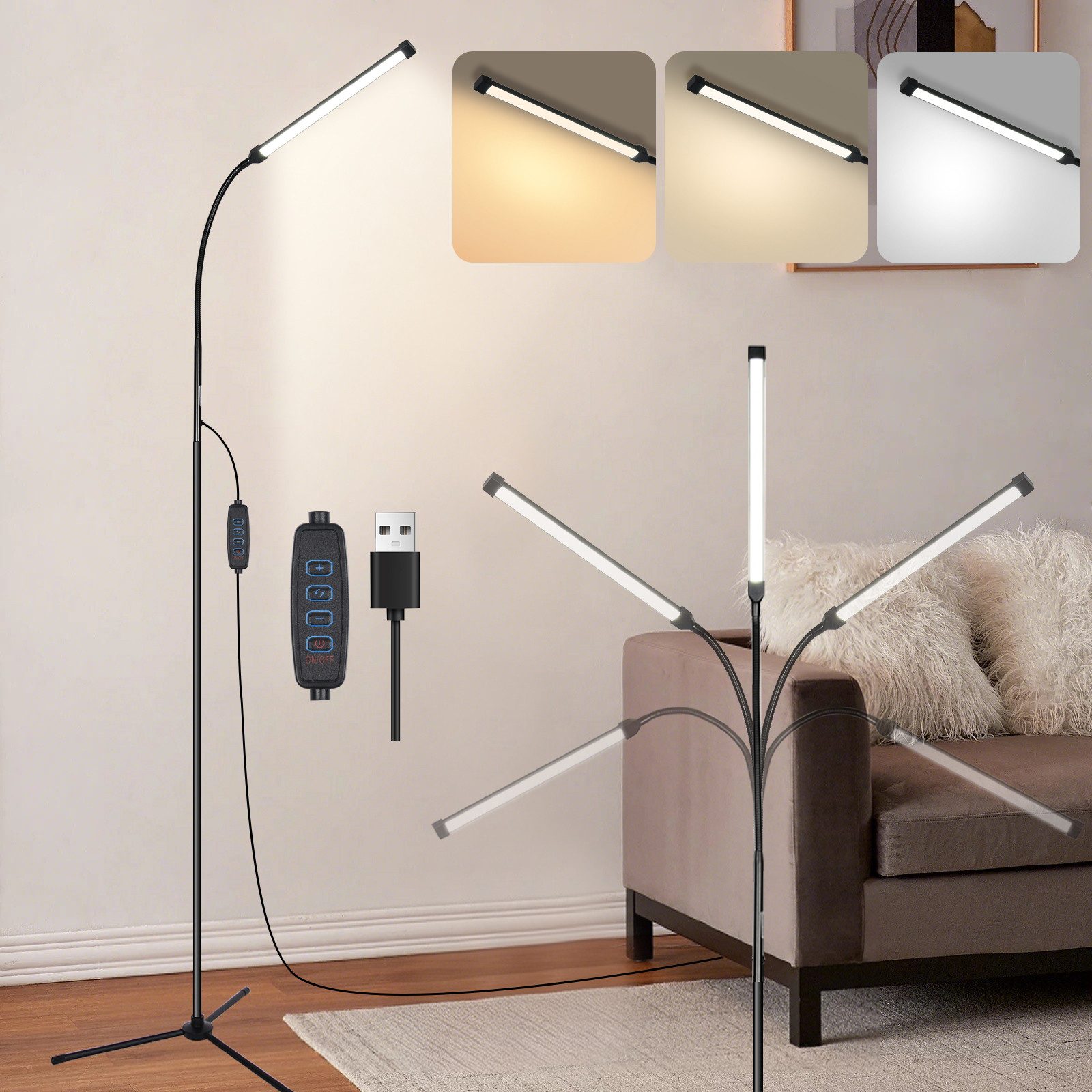 MUPOO LED Stehlampe Stehleuchte LED Stehlampe