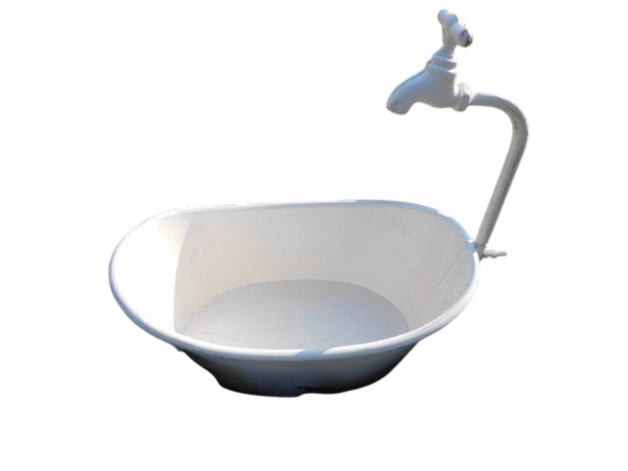 Deko-Impression Pflanzschale Wanne mit Deko-Wasserhahn Blumentopf
