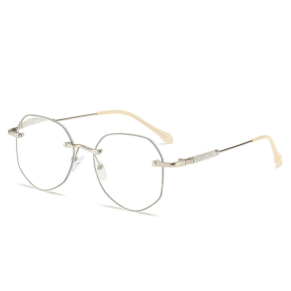 PACIEA Lesebrille Damen Randlos Glitzerrand Metall