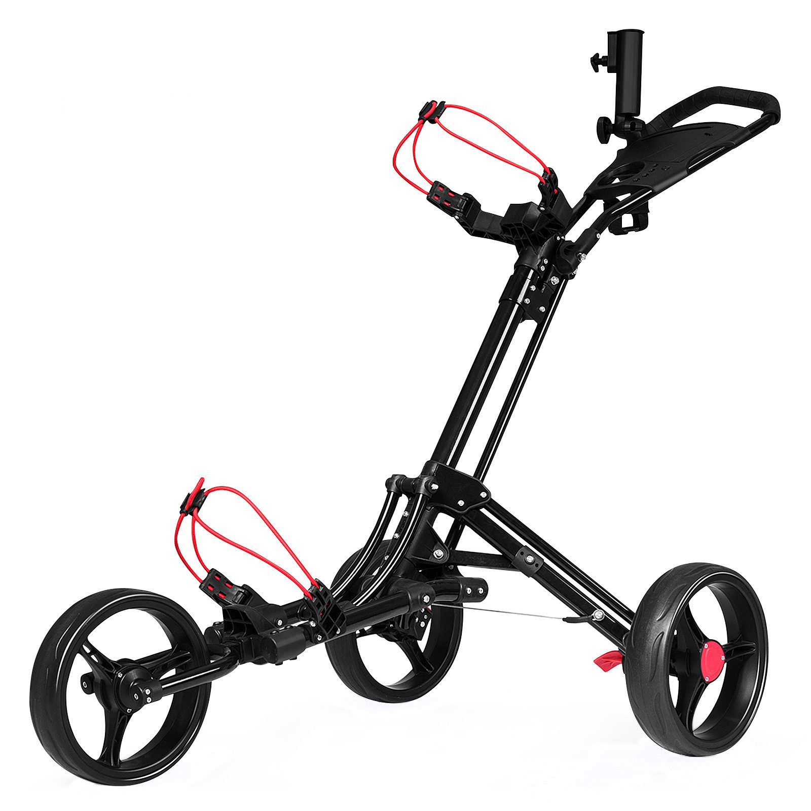 COSTWAY Golftrolley 3-Rad Golfwagen, klappbar &